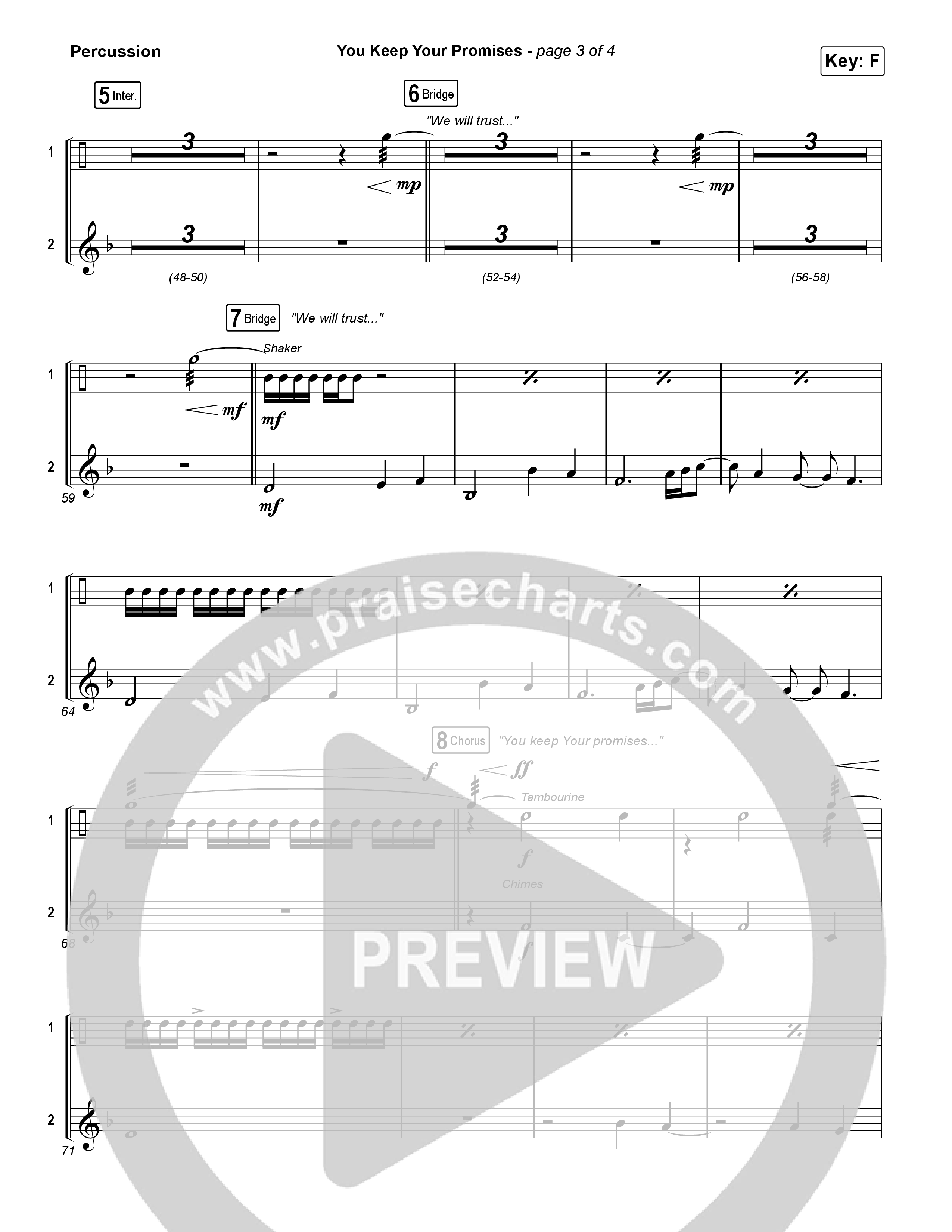 You Keep Your Promises (Sing It Now) Percussion (Charity Gayle / Arr. Luke Gambill)