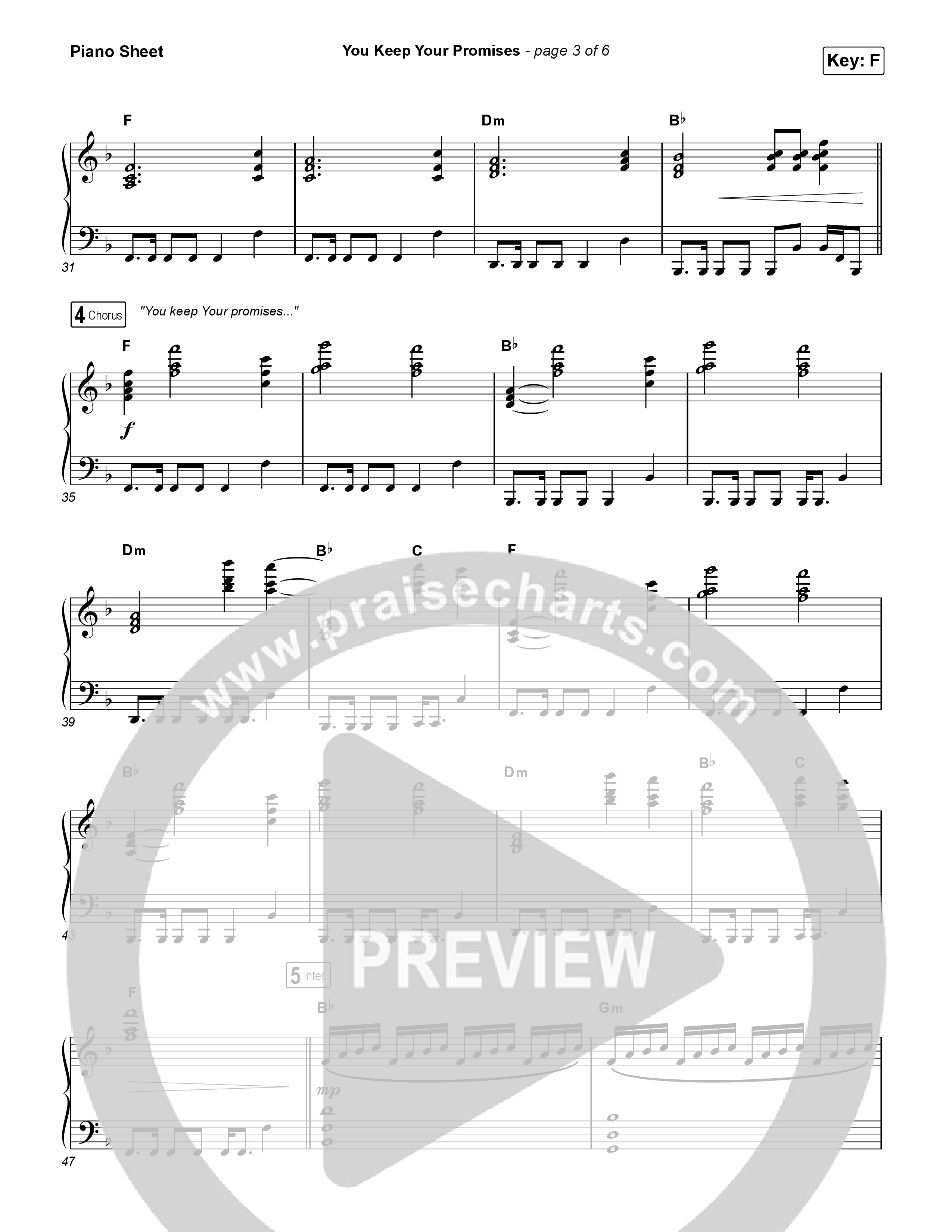 You Keep Your Promises (Sing It Now) Piano Sheet (Charity Gayle / Arr. Luke Gambill)