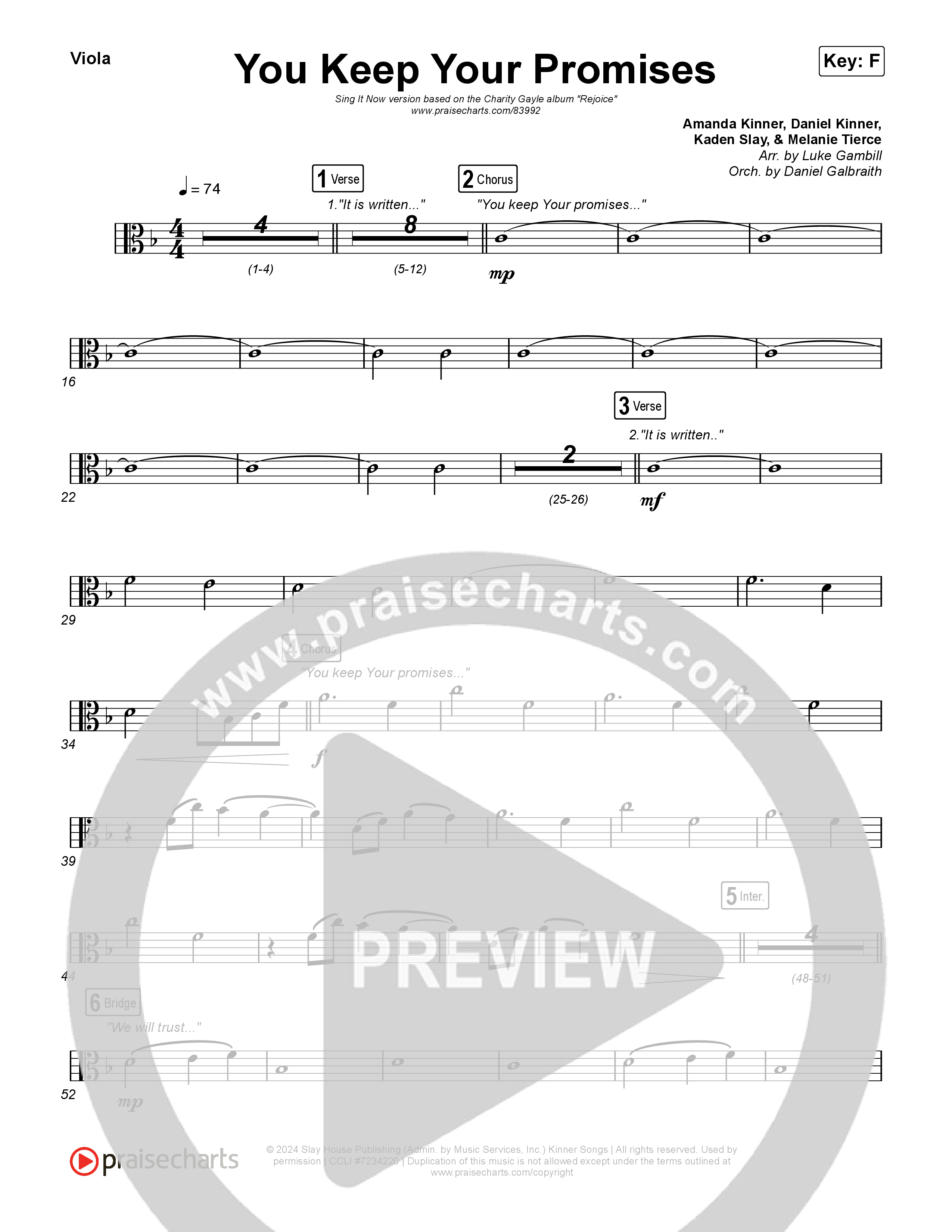 You Keep Your Promises (Sing It Now) String Pack (Charity Gayle / Arr. Luke Gambill)