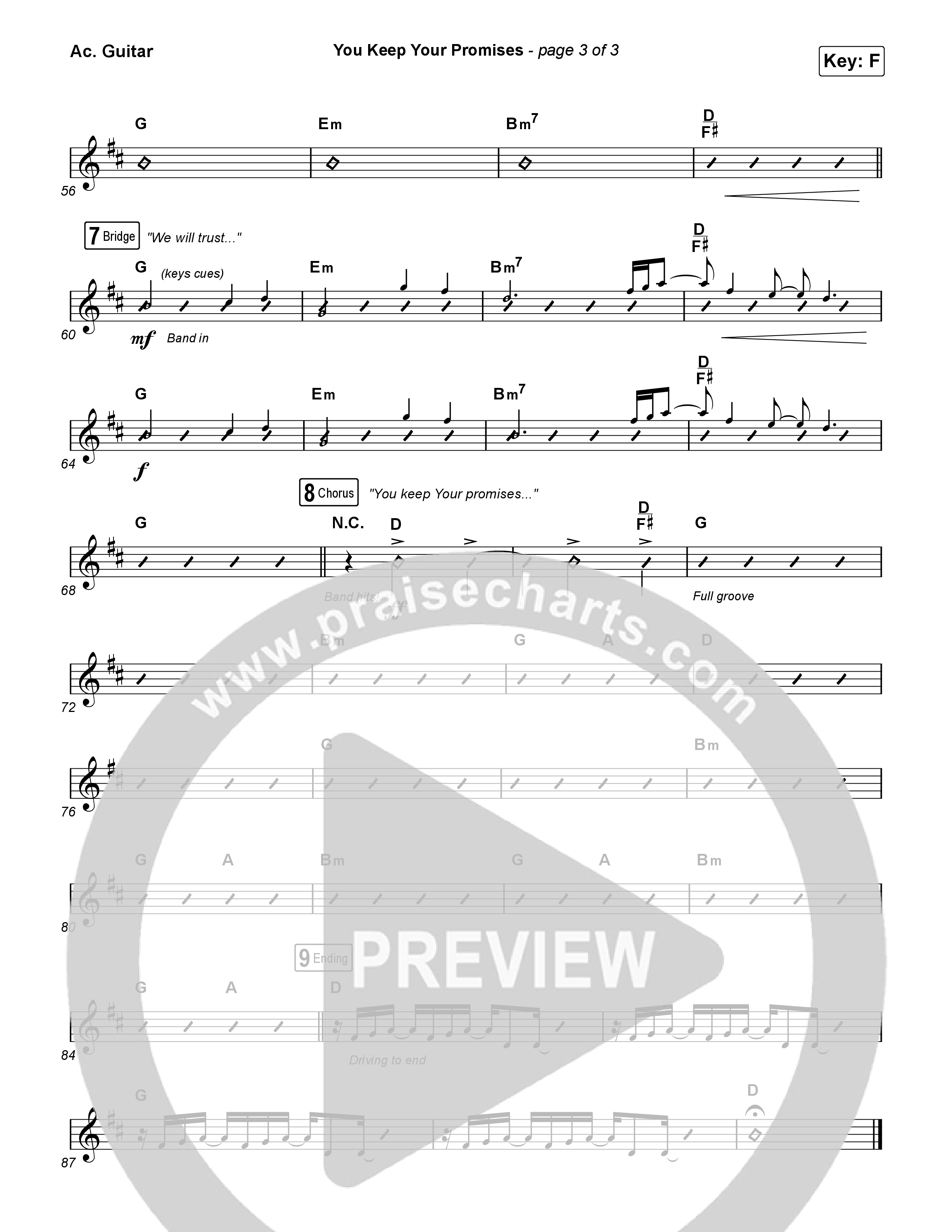 You Keep Your Promises (Unison/2-Part) Acoustic Guitar (Charity Gayle / Arr. Luke Gambill)