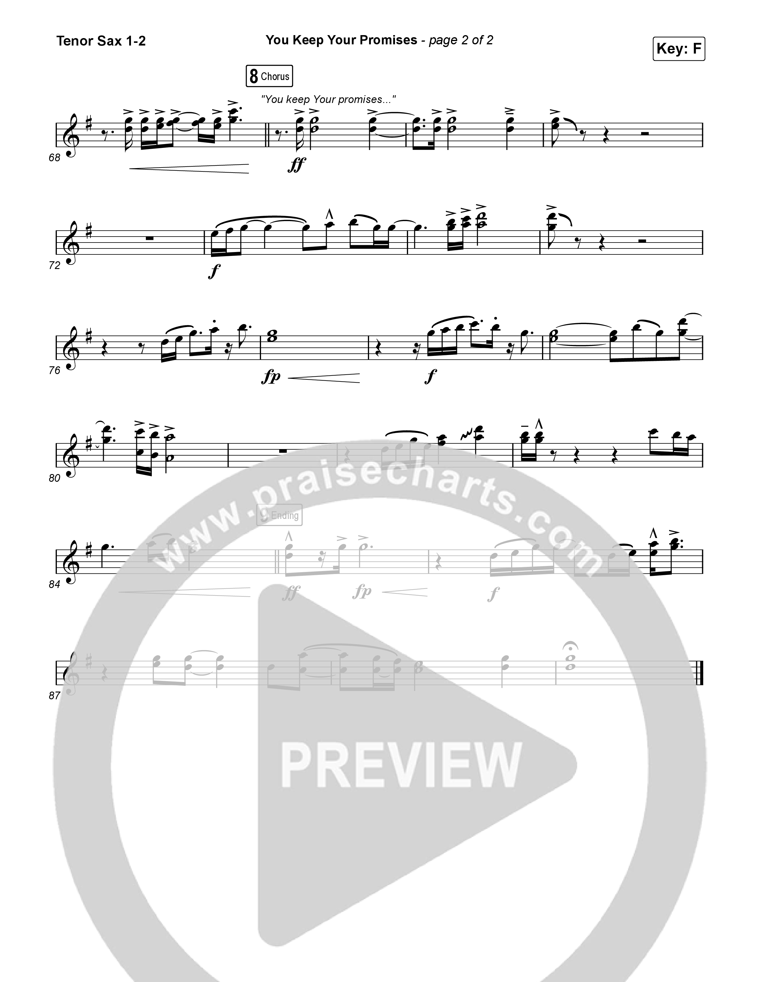 You Keep Your Promises (Unison/2-Part) Tenor Sax 1/2 (Charity Gayle / Arr. Luke Gambill)