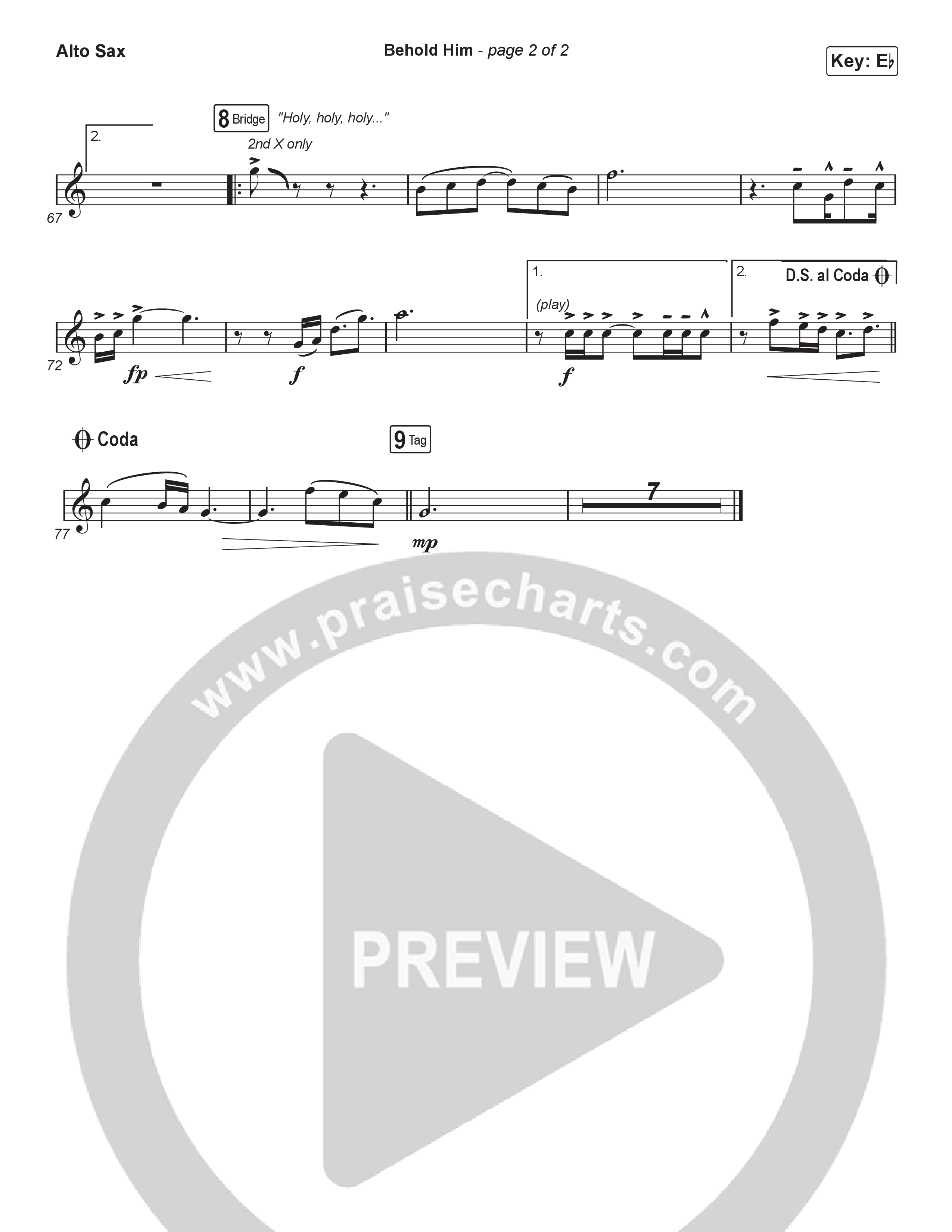 Behold Him (Choral Anthem SATB) Sax Pack (Paul Baloche / Kim Walker-Smith / Arr. Luke Gambill)