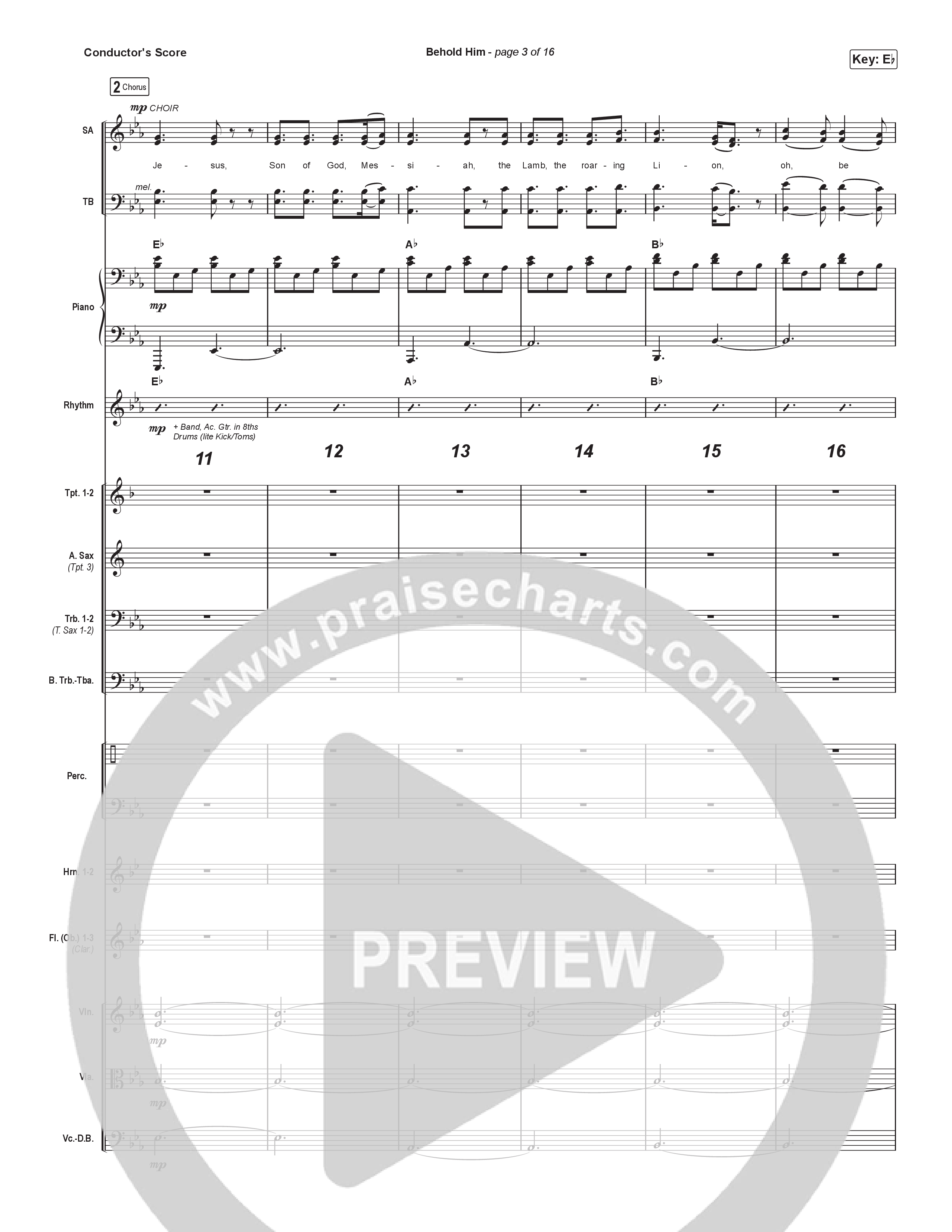 Behold Him (Choral Anthem SATB) Orchestration (Paul Baloche / Kim Walker-Smith / Arr. Luke Gambill)