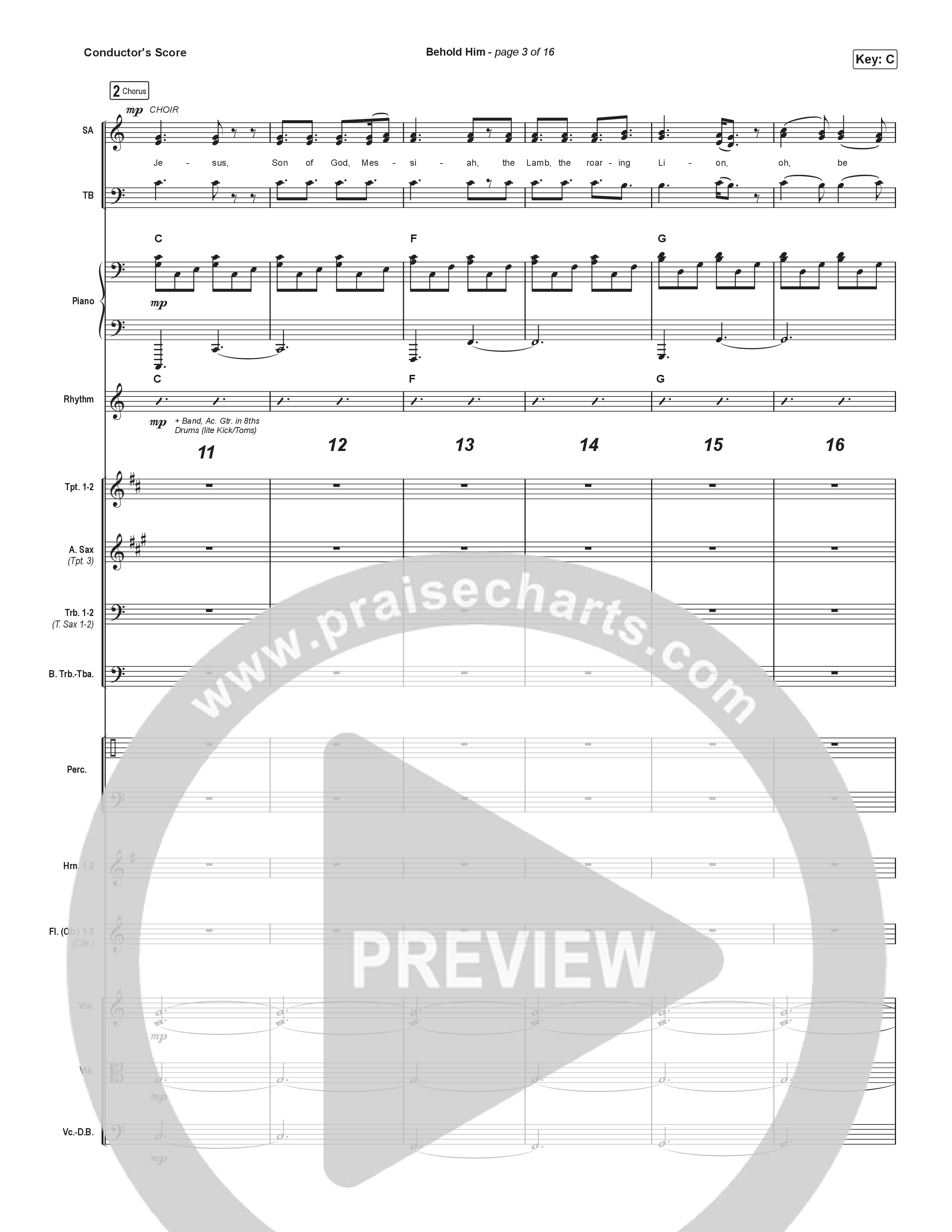 Behold Him (Worship Choir/SAB) Orchestration (No Vocals) (Paul Baloche / Kim Walker-Smith / Arr. Luke Gambill)