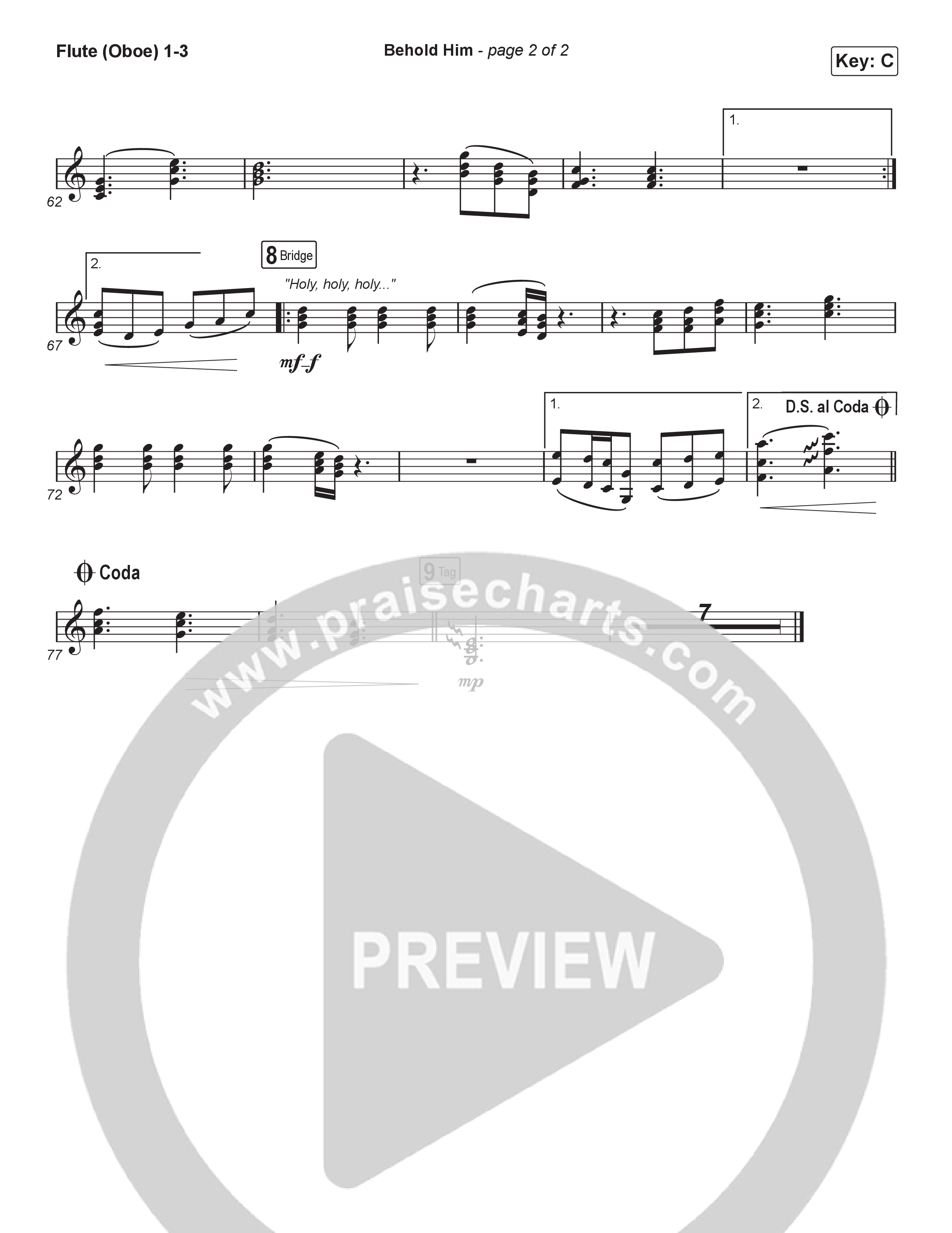 Behold Him (Worship Choir/SAB) Wind Pack (Paul Baloche / Kim Walker-Smith / Arr. Luke Gambill)