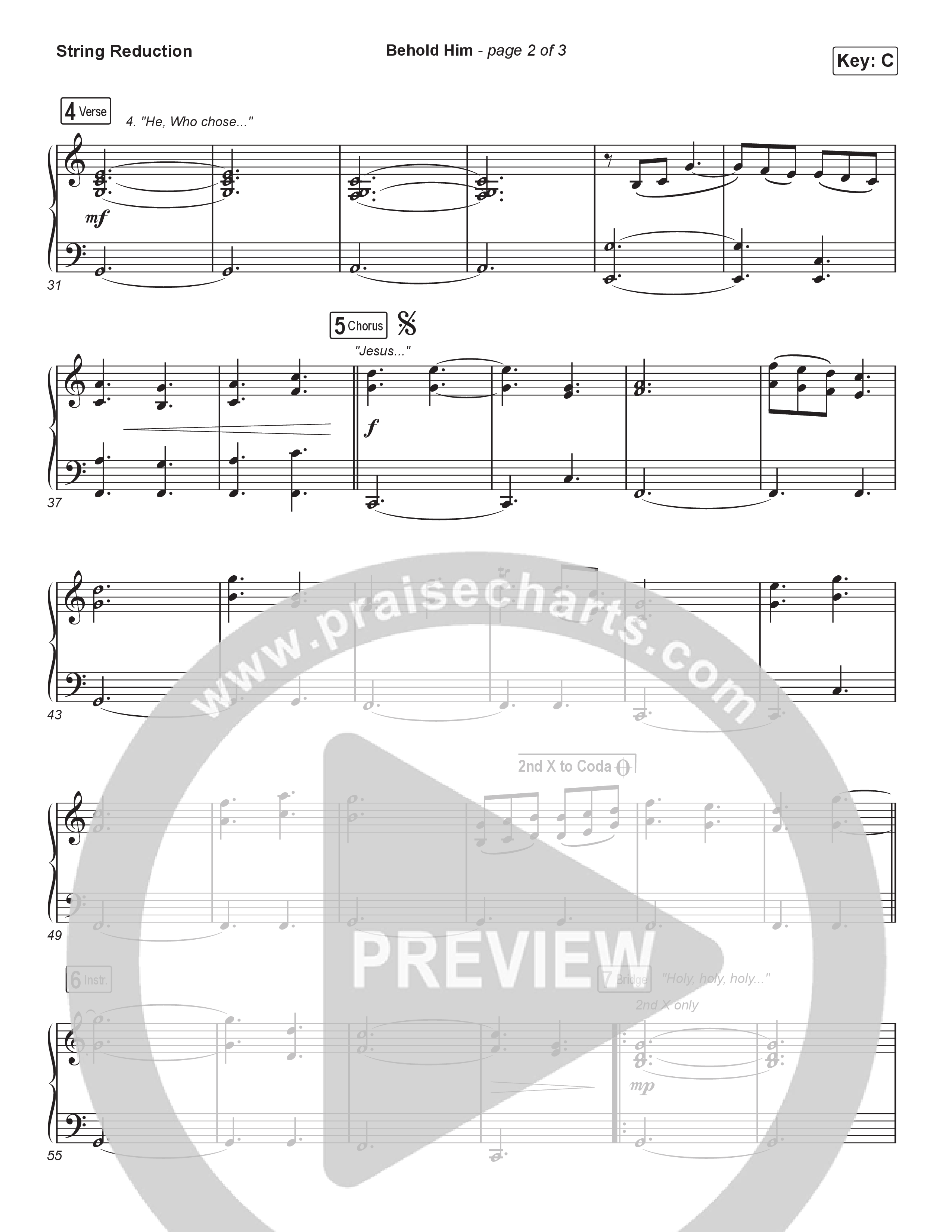 Behold Him (Worship Choir/SAB) String Reduction (Paul Baloche / Kim Walker-Smith / Arr. Luke Gambill)