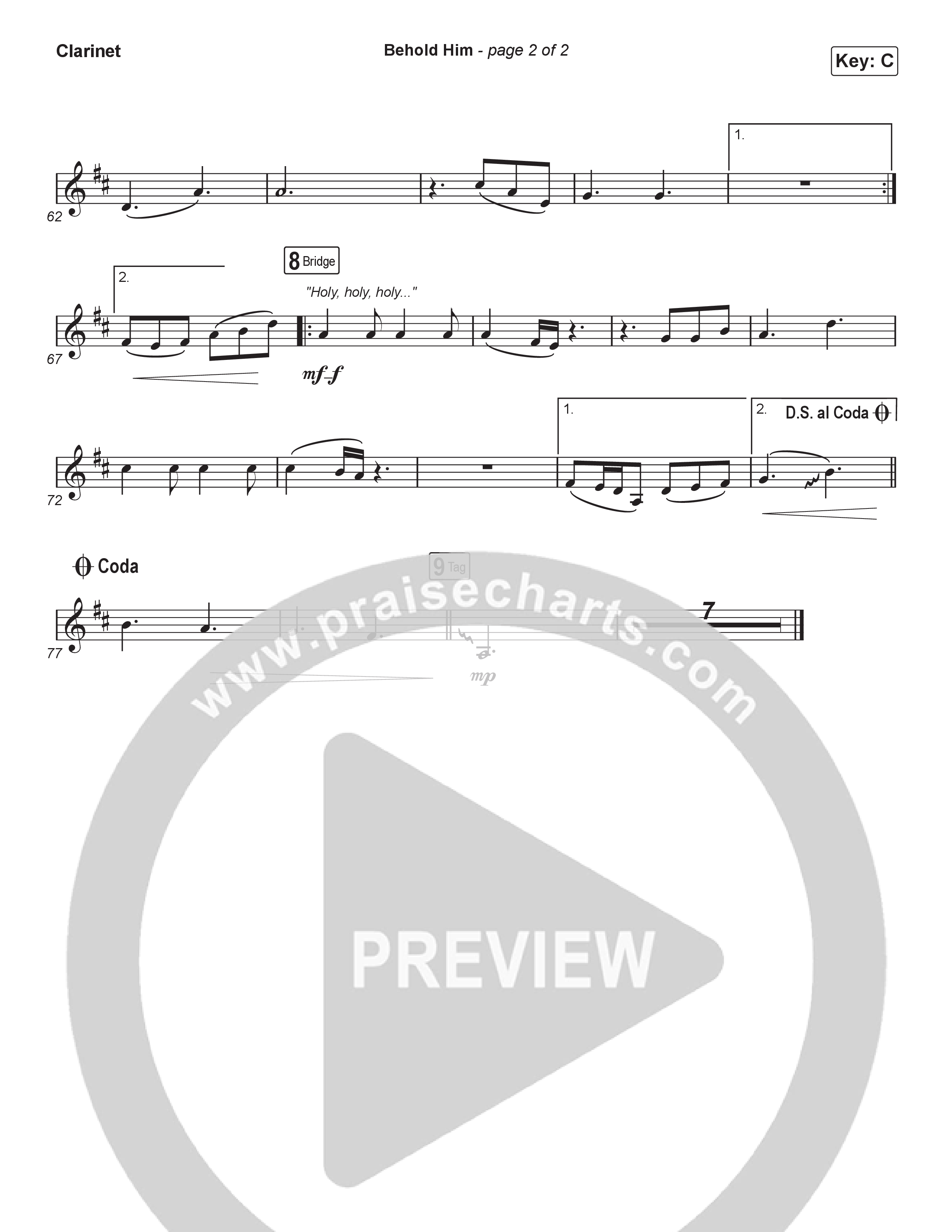 Behold Him (Sing It Now) Clarinet (Paul Baloche / Kim Walker-Smith / Arr. Luke Gambill)