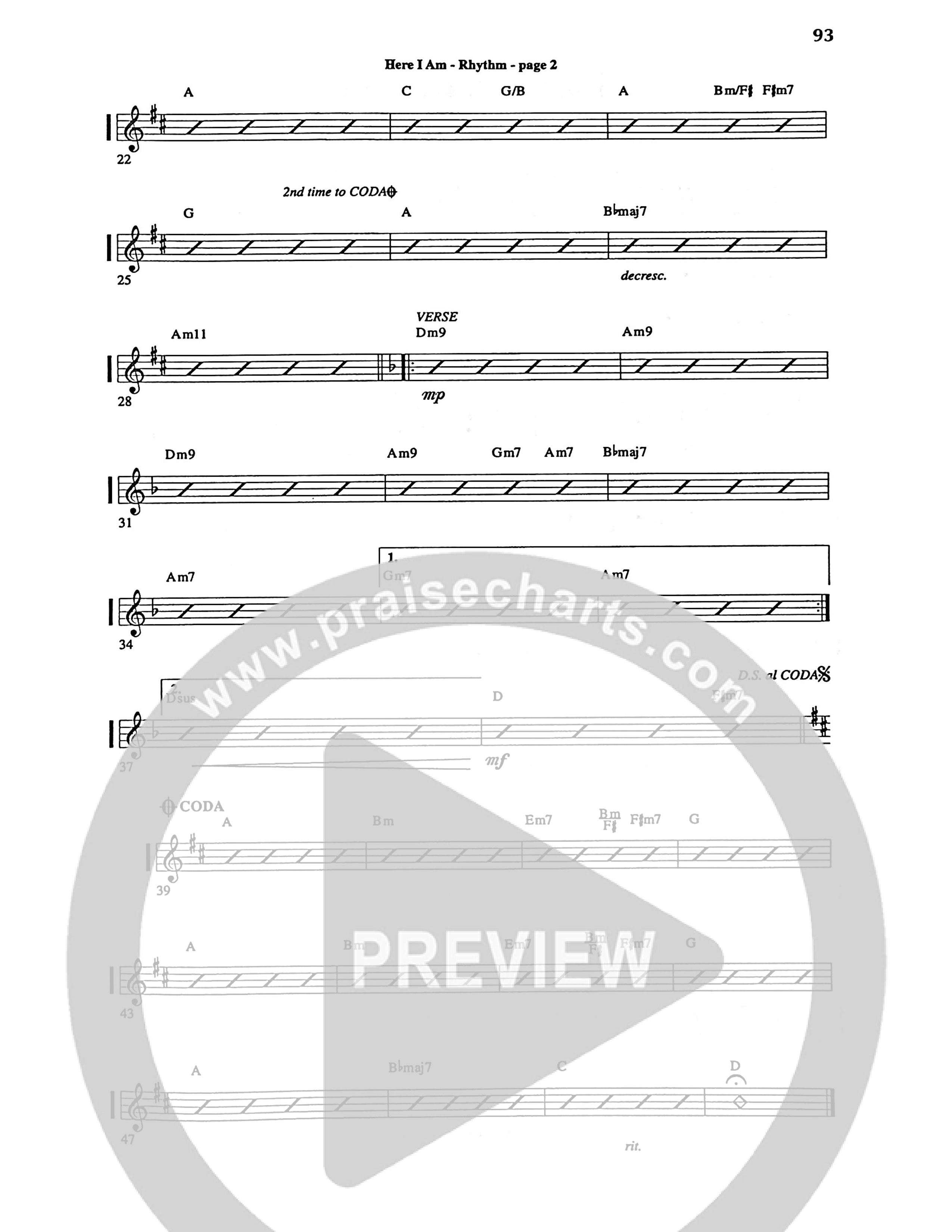 Here I Am Rhythm Chart (Geoff Bullock)