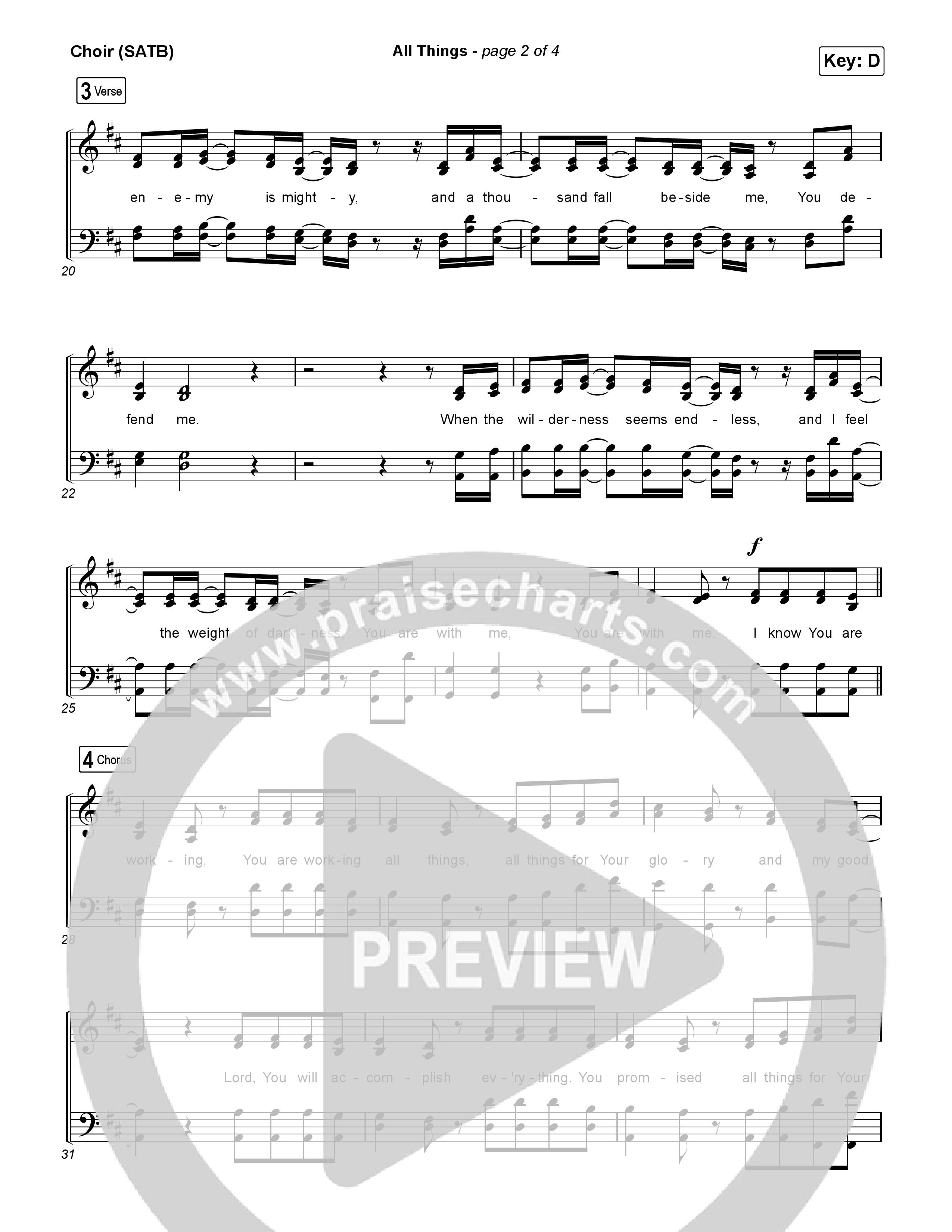 All Things (Live) Choir Sheet (SATB) (Sovereign Grace)