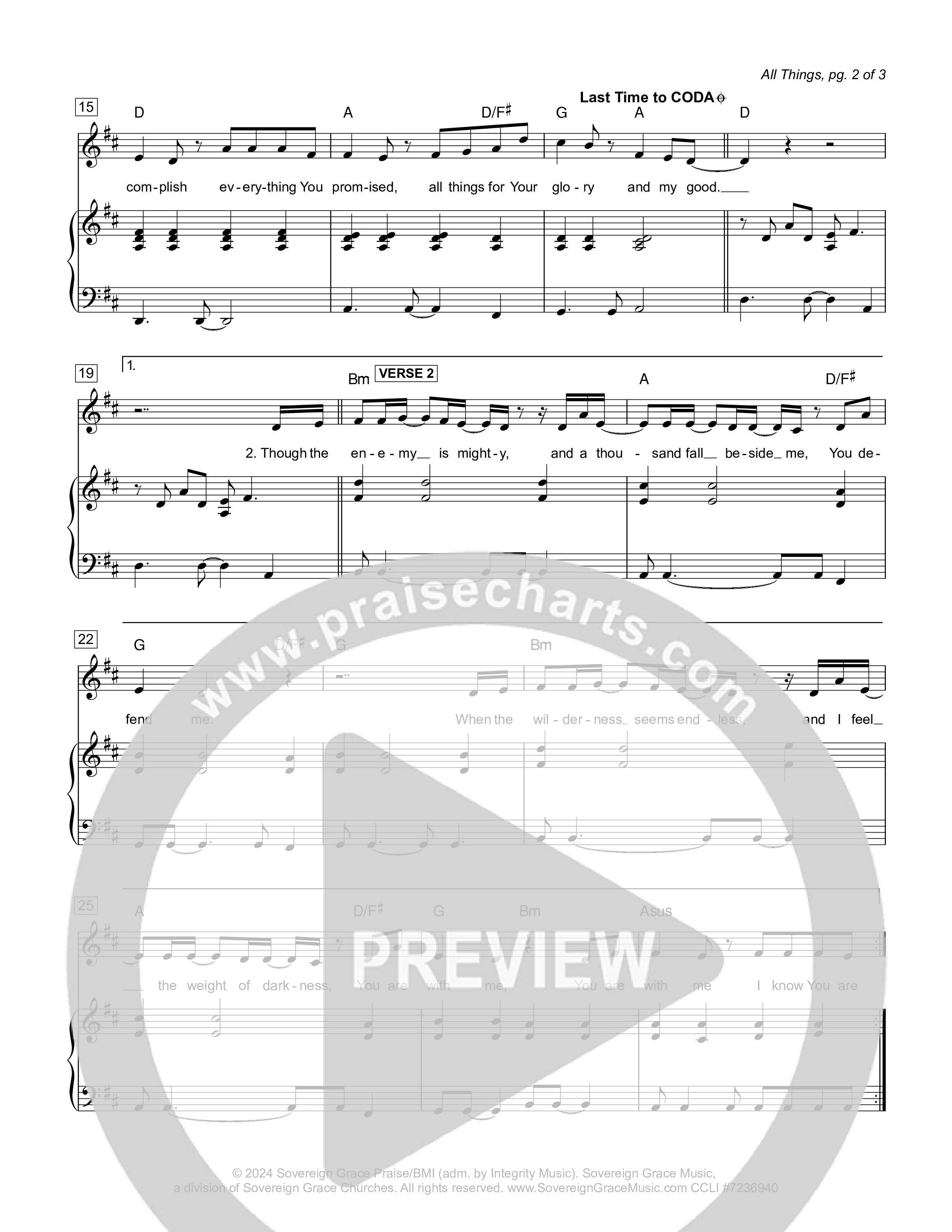 All Things (Live) Piano/Melody (Sovereign Grace)