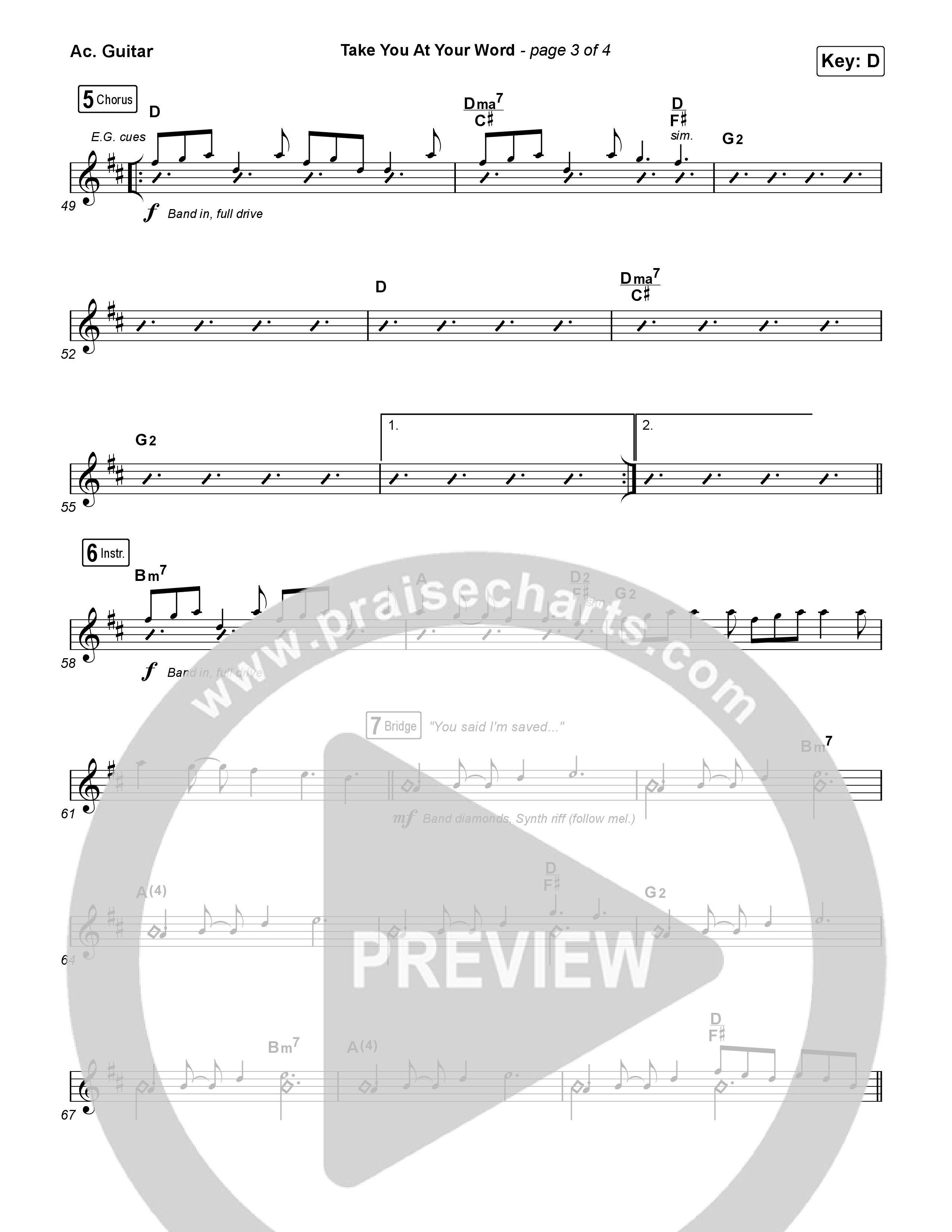 Take You At Your Word (Radio) Acoustic Guitar (Cody Carnes)