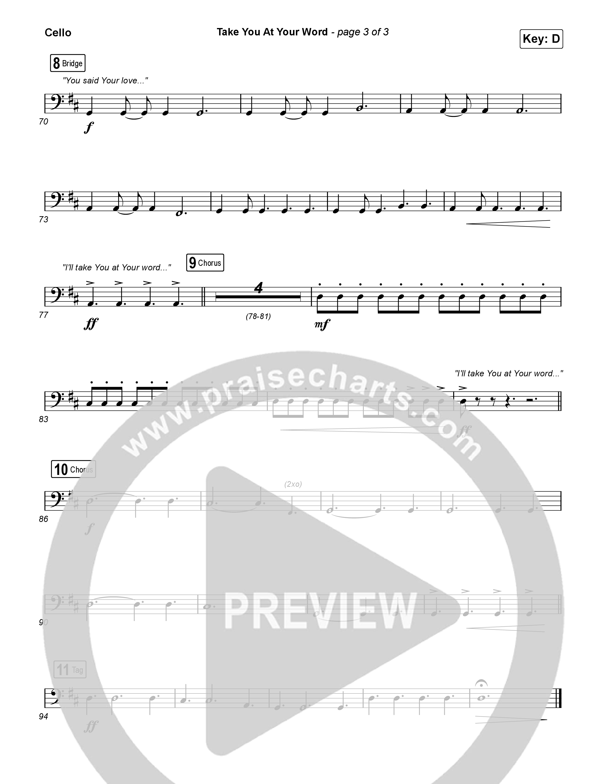 Take You At Your Word (Radio) Cello (Cody Carnes)