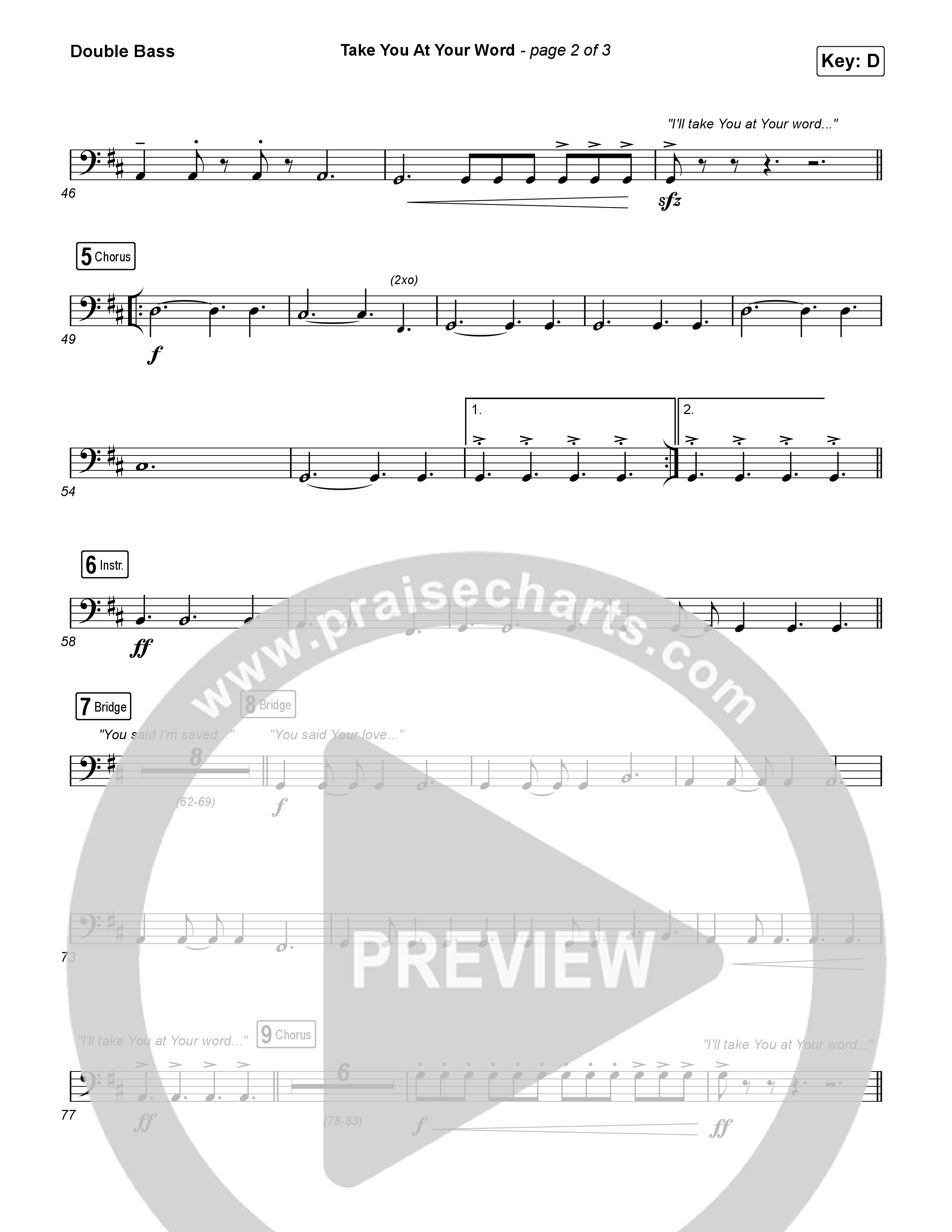 Take You At Your Word (Radio) String Bass (Cody Carnes)