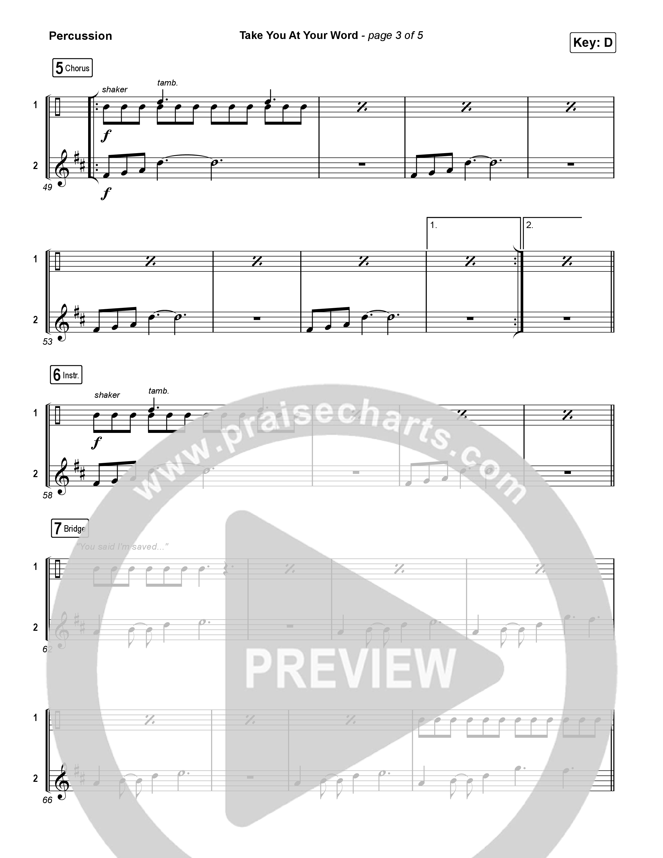 Take You At Your Word (Radio) Percussion (Cody Carnes)