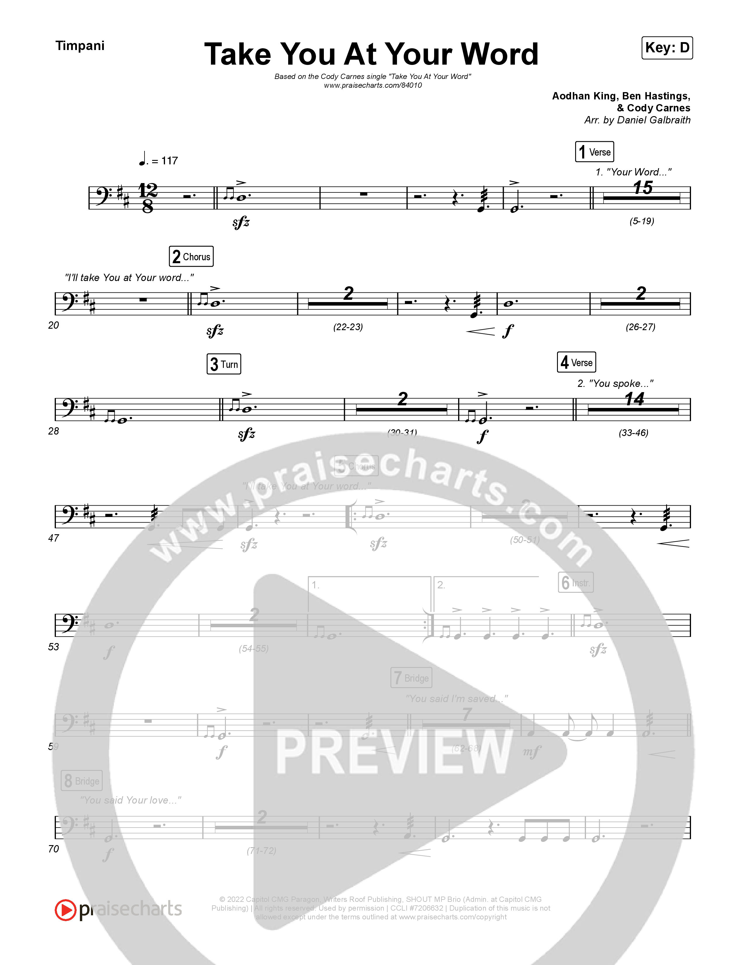 Take You At Your Word (Radio) Timpani (Cody Carnes)