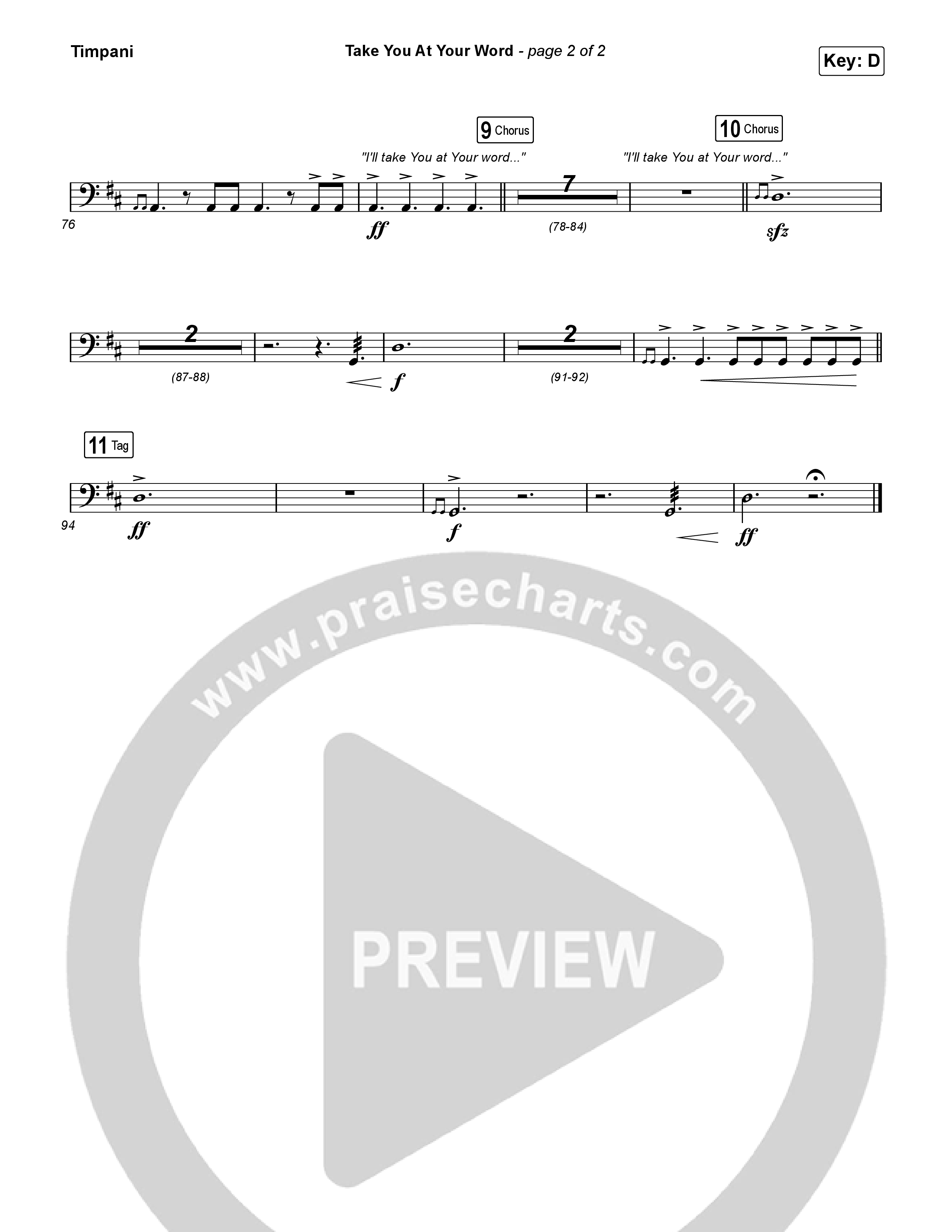 Take You At Your Word (Radio) Timpani (Cody Carnes)