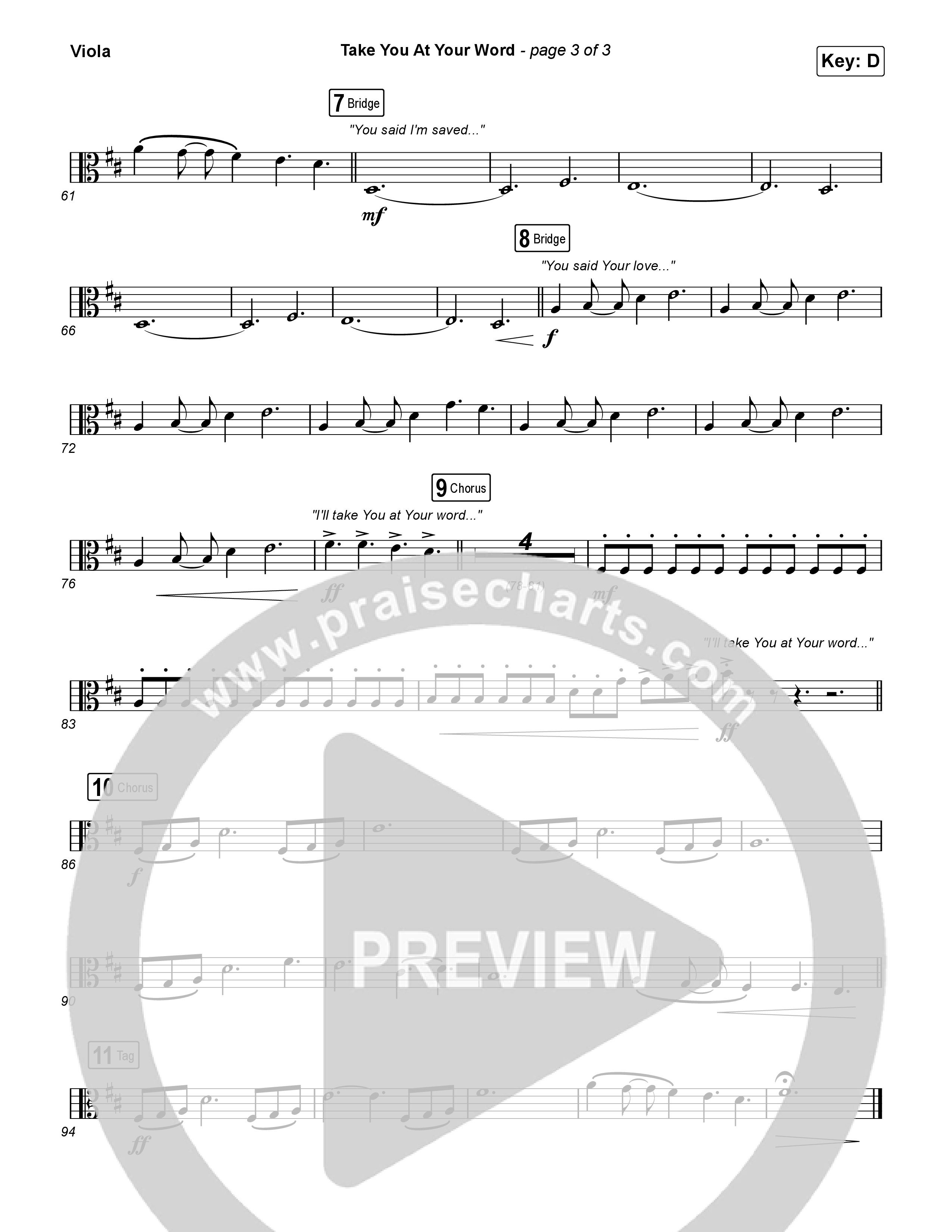 Take You At Your Word (Radio) Viola (Cody Carnes)