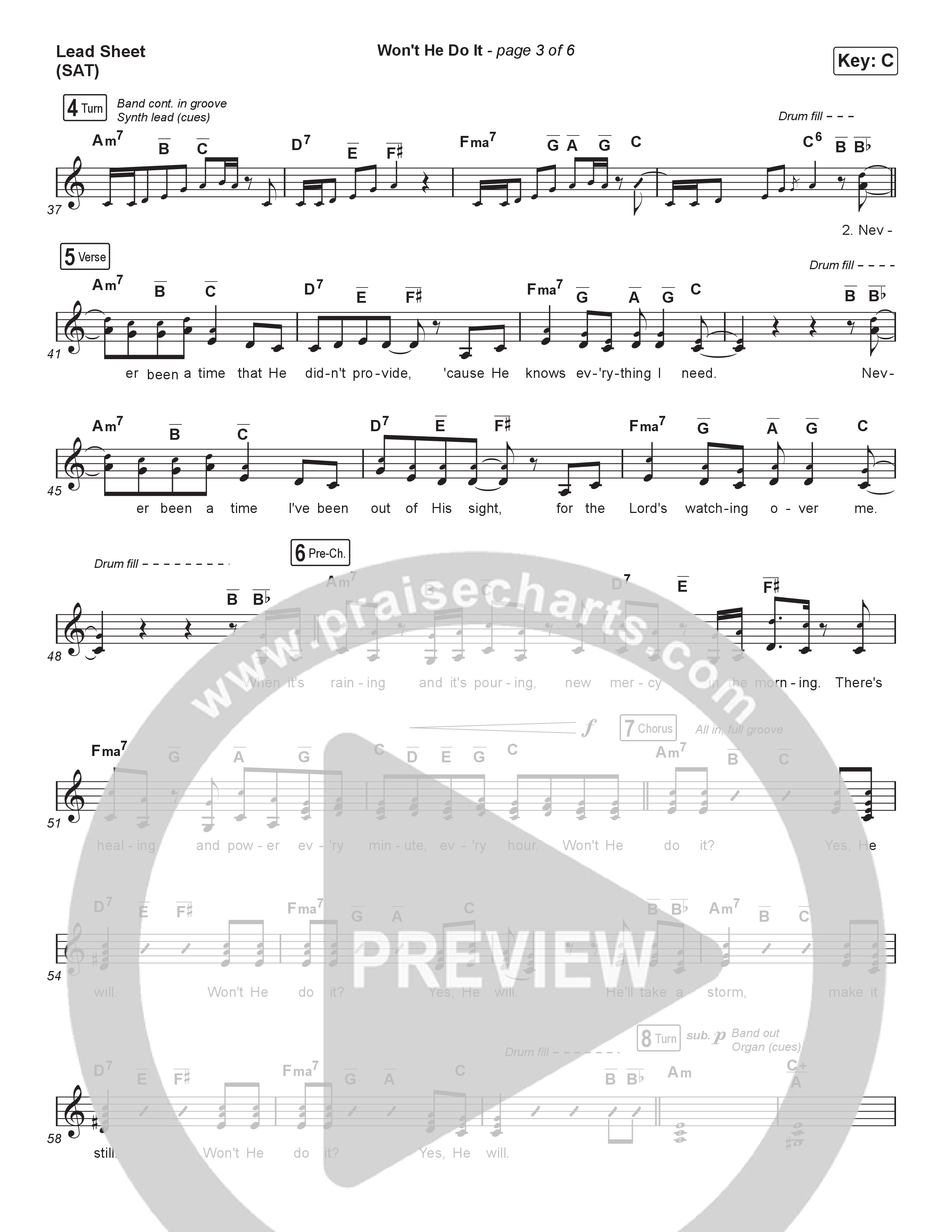 Won't He Do It Lead Sheet (SAT) (We The Kingdom)