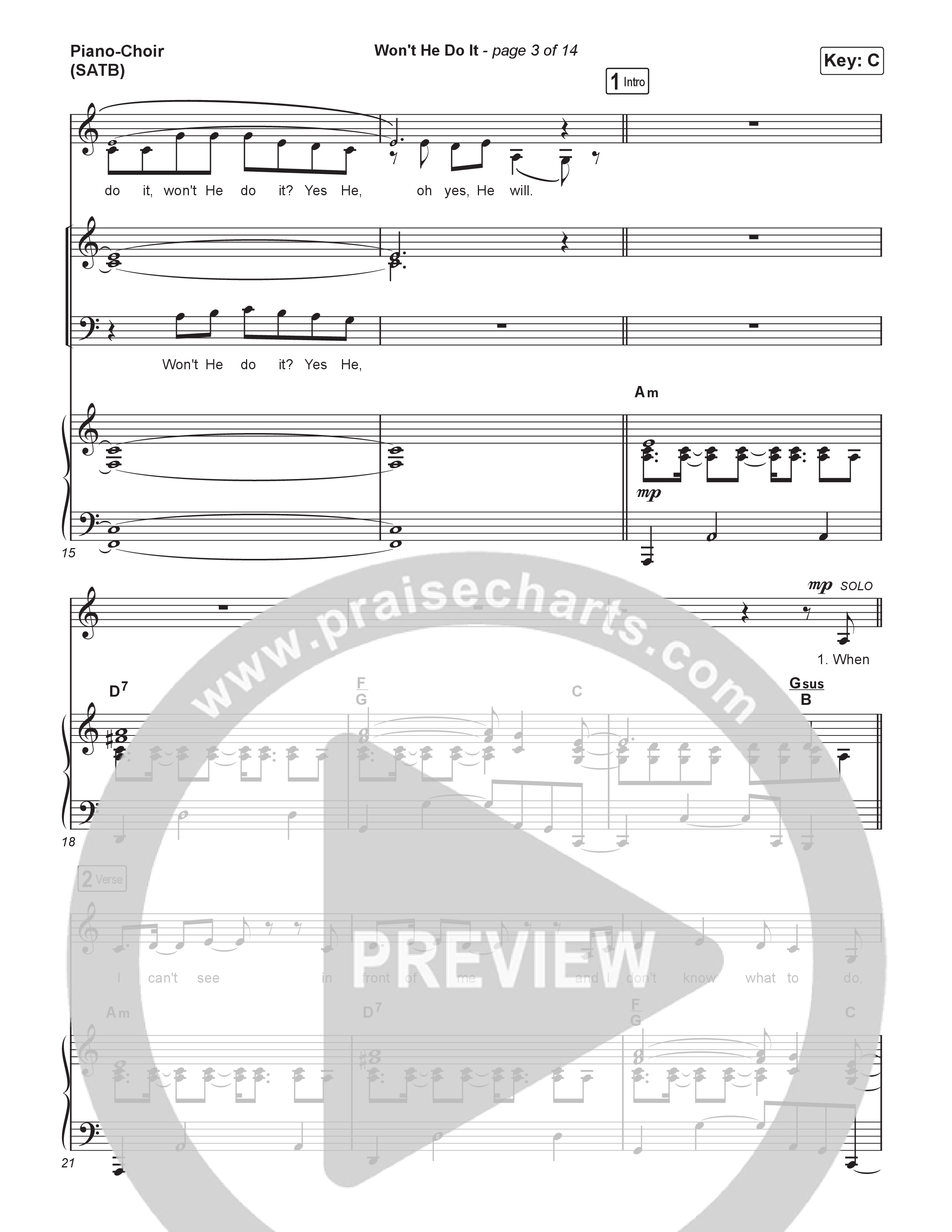 Won't He Do It Piano/Vocal Pack (We The Kingdom)