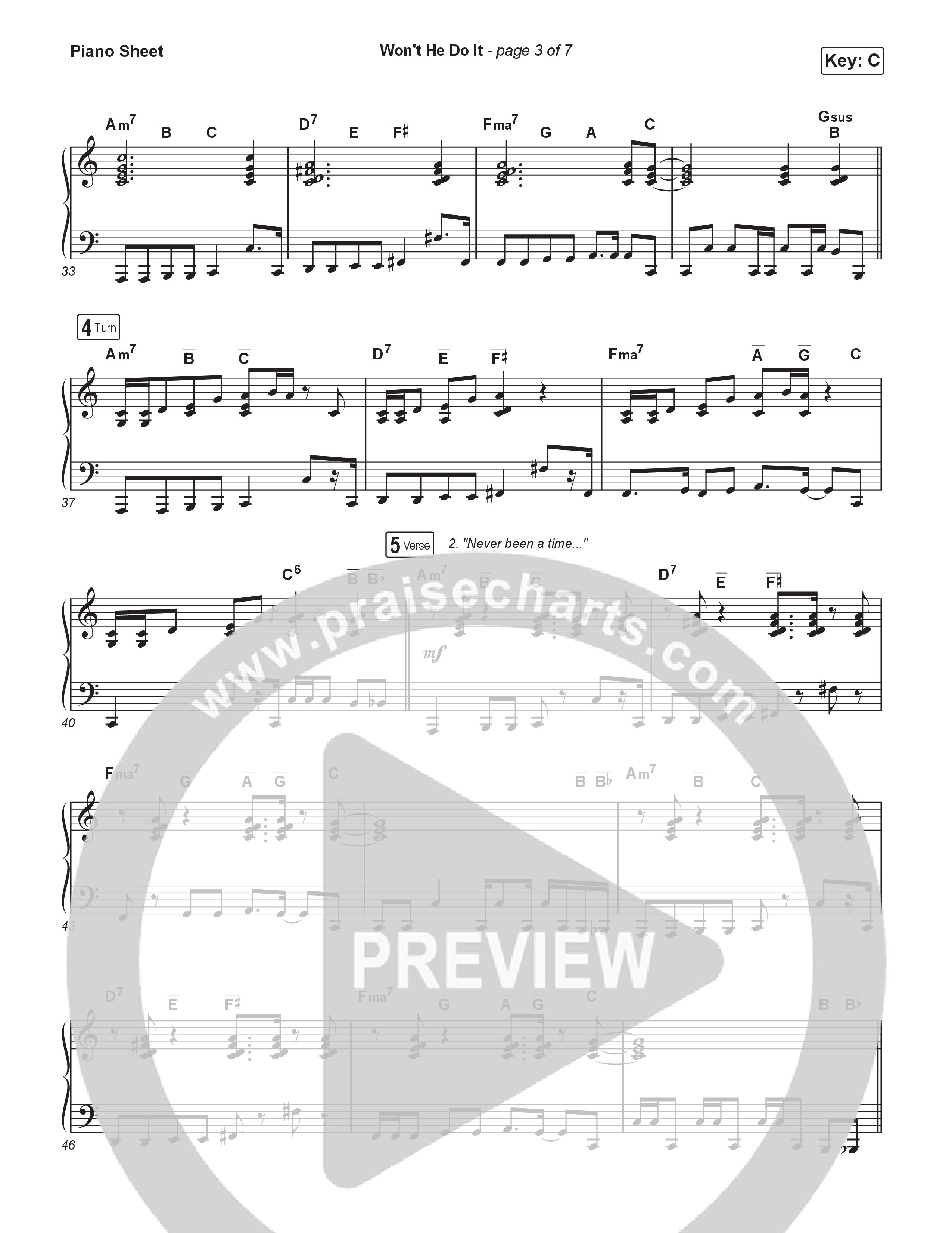 Won't He Do It Piano Sheet (We The Kingdom)