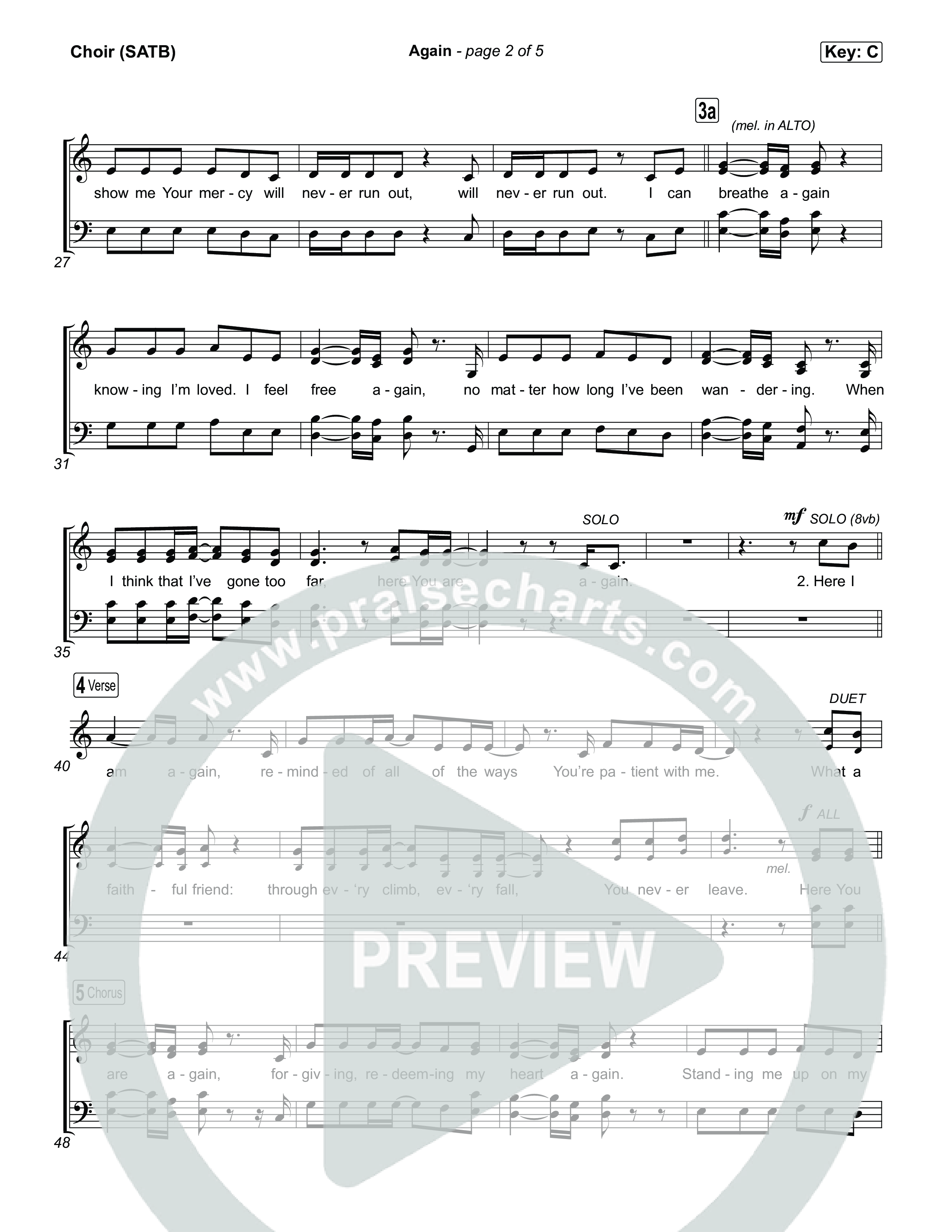 Again Choir Sheet (SATB) (Jeremy Camp)