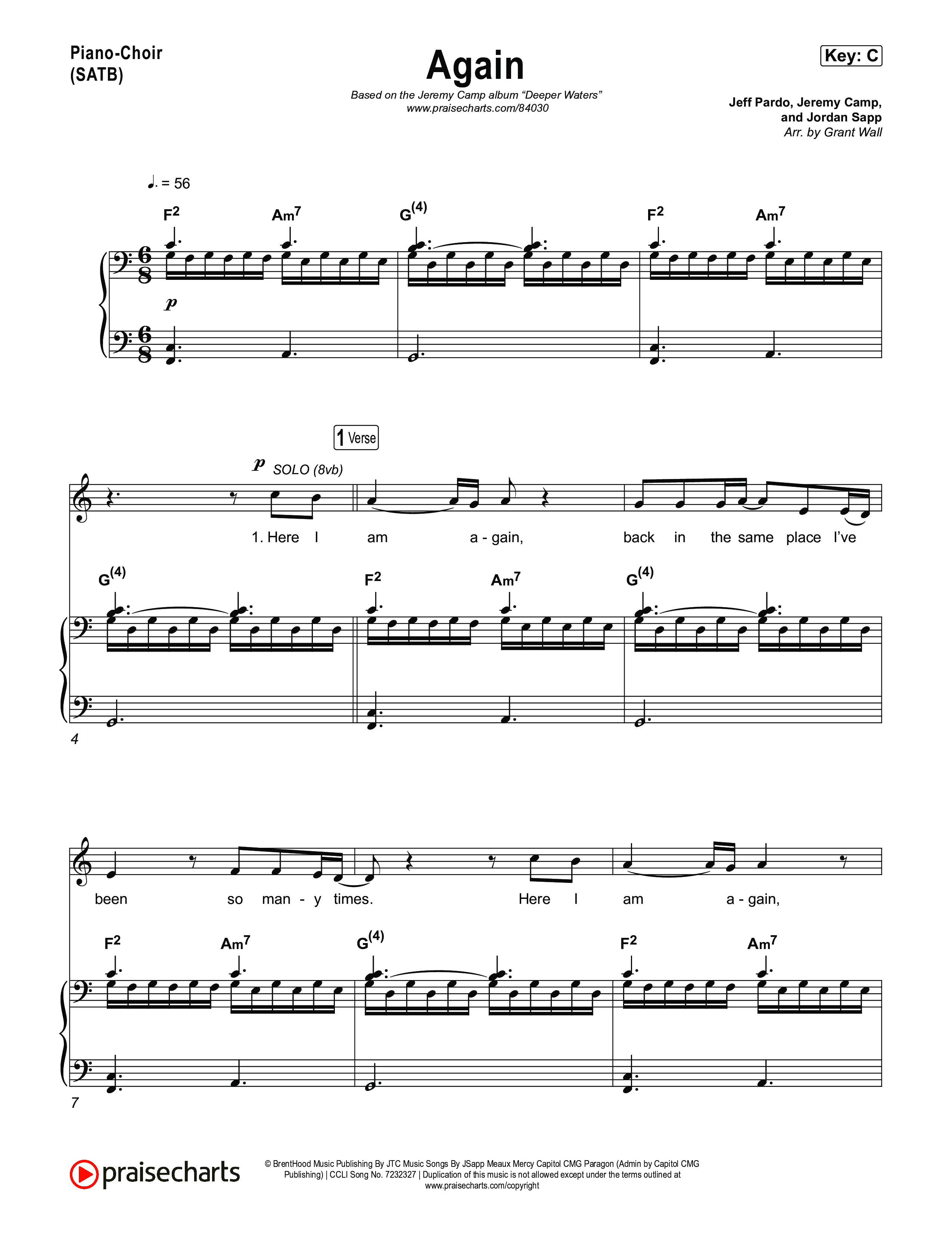 Again Piano/Vocal Pack (Jeremy Camp)