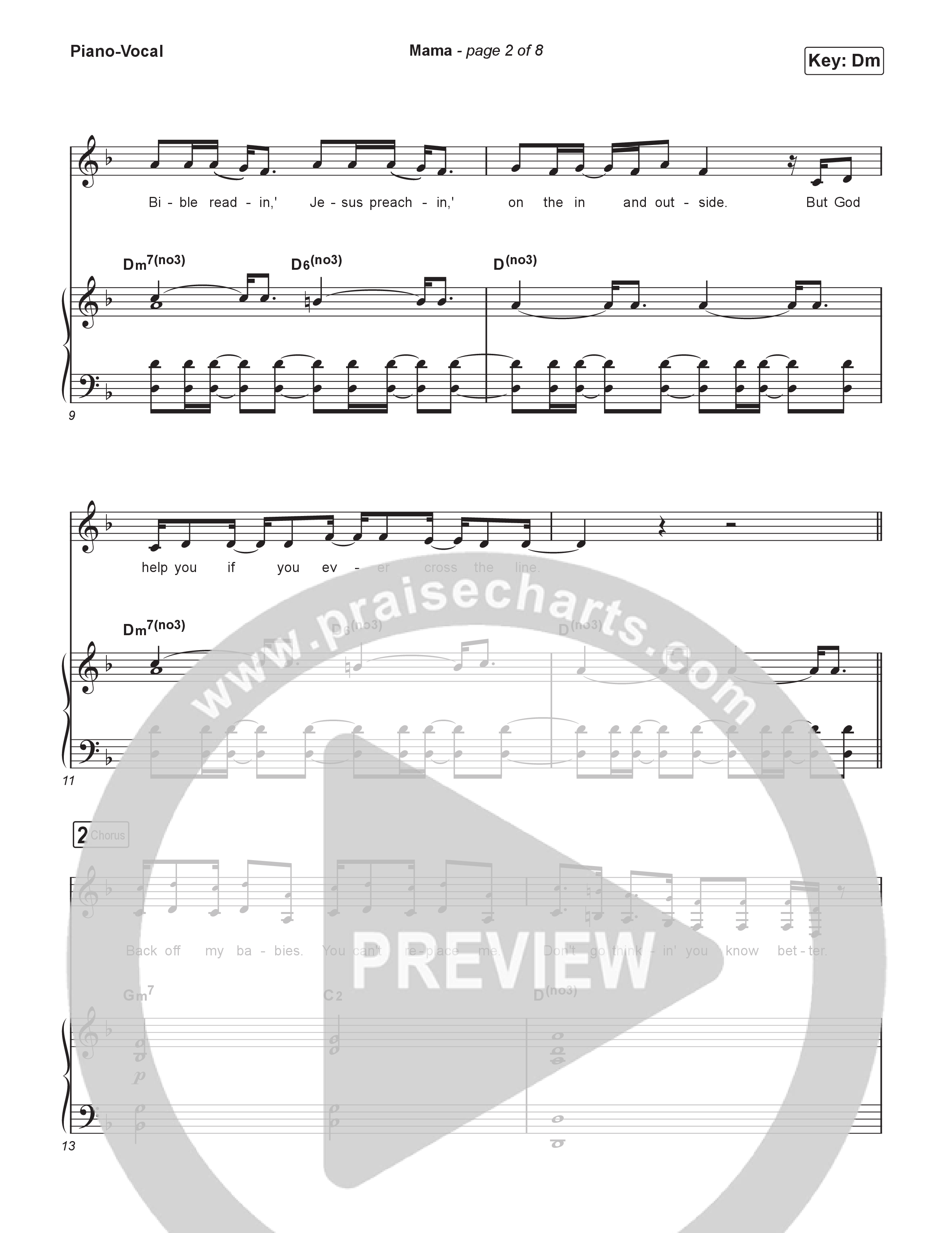 Mama Piano/Vocal Pack (Kim Walker-Smith)