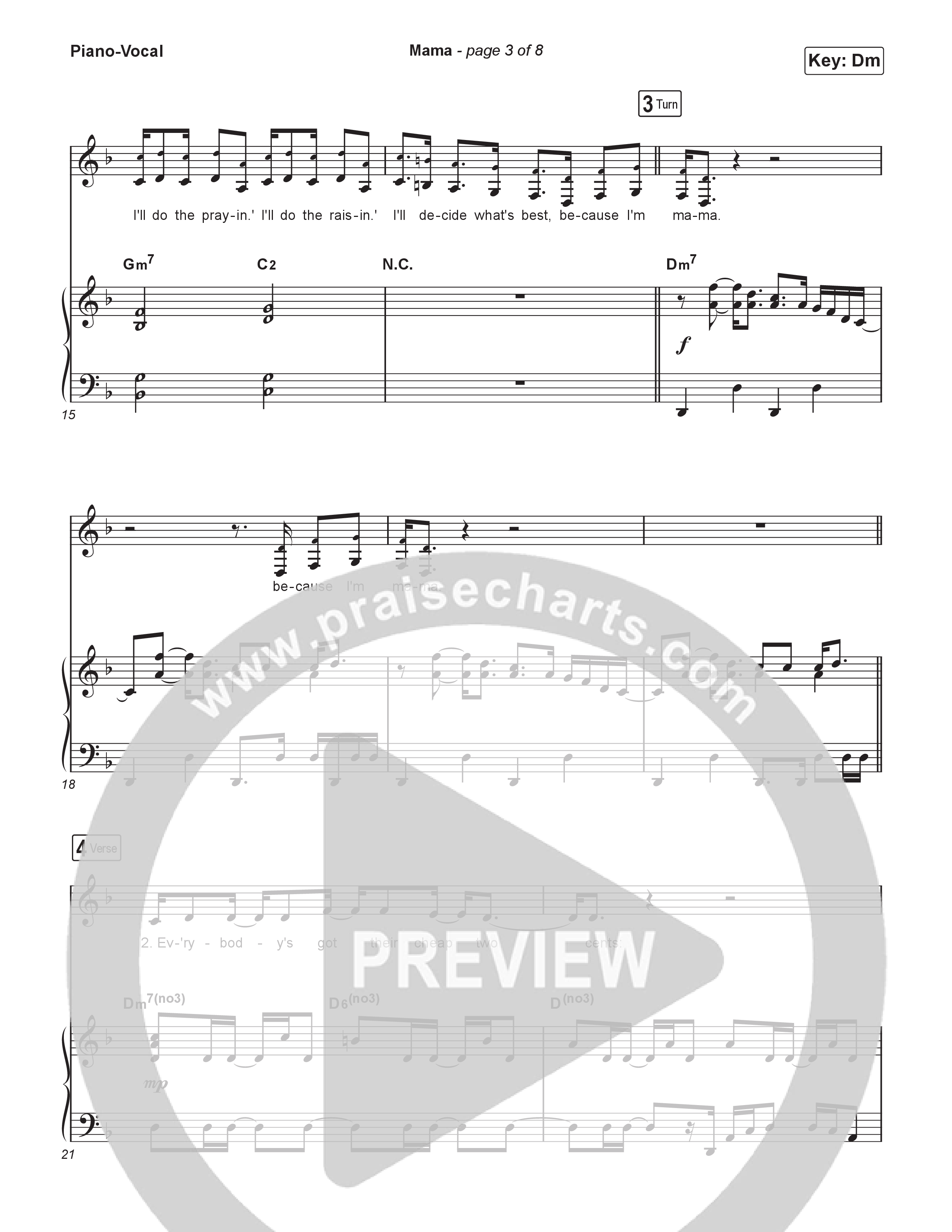 Mama Piano/Vocal Pack (Kim Walker-Smith)