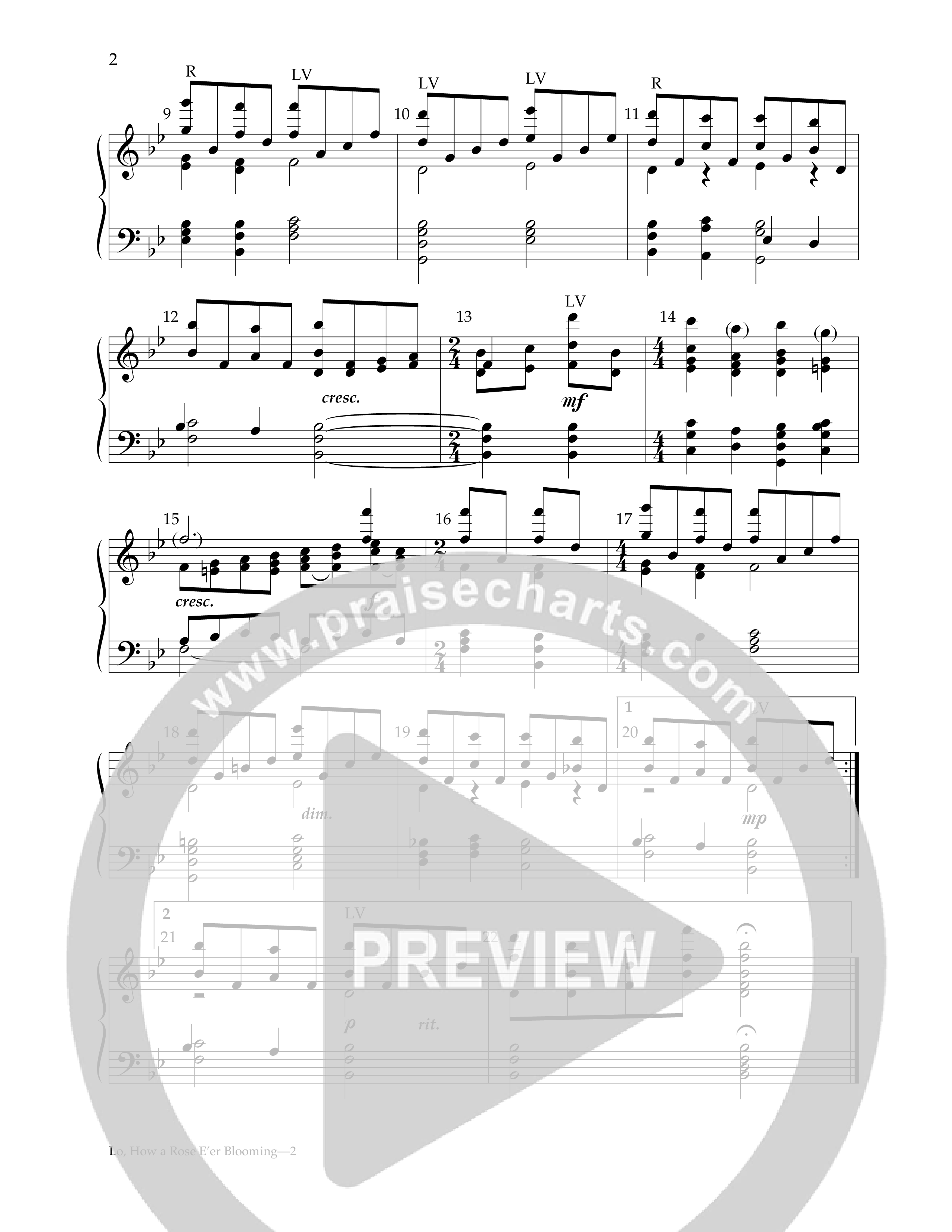 Lo How A Rose Eer Blooming (Handbells) Handbells (Lifeway Worship / Arr. Paul McFarland)