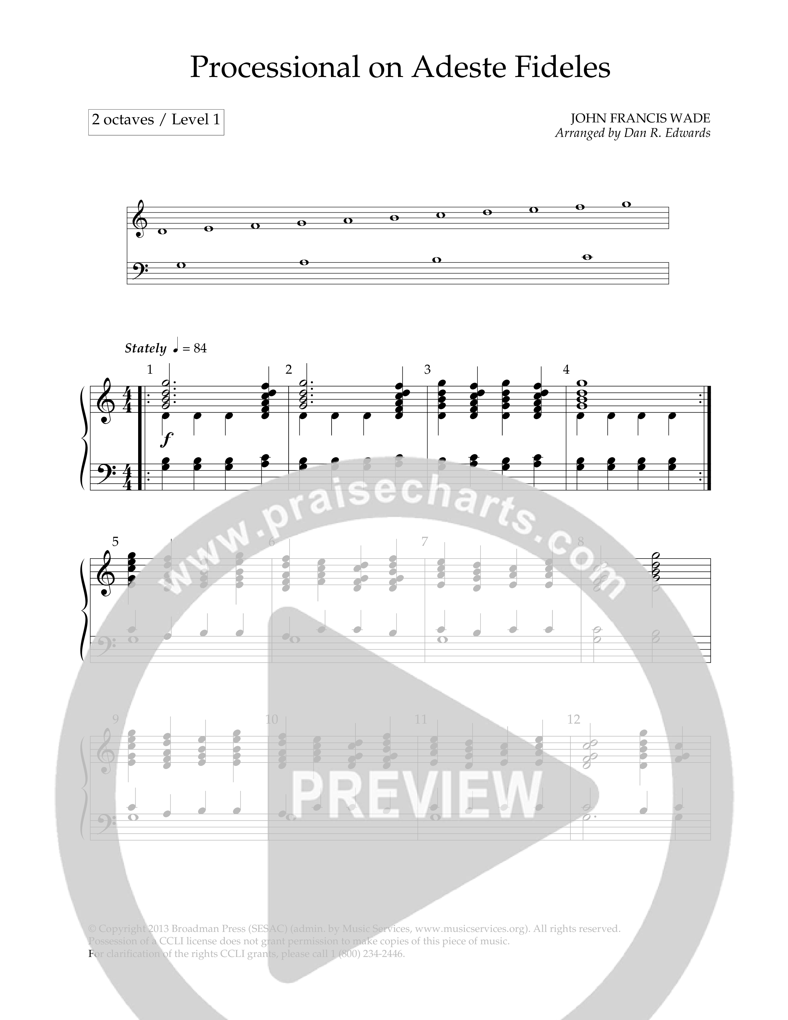 Processional On Adeste Fideles (Handbells) Handbells (Lifeway Worship / Arr. Dan R. Edwards)
