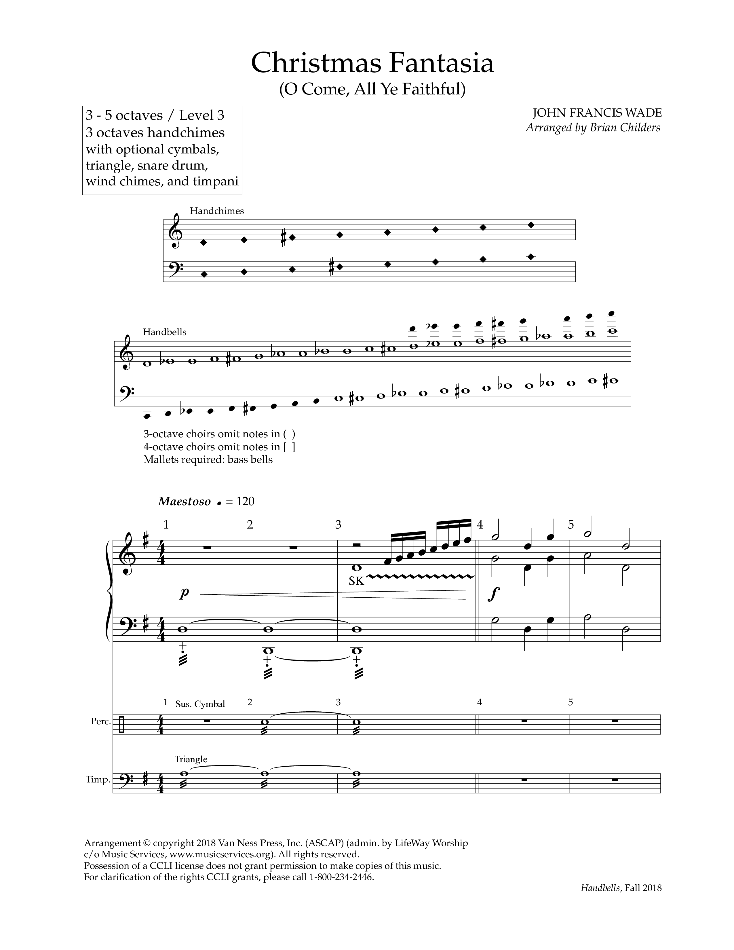 Christmas Fantasia (Handbells) Handbells (Lifeway Worship / Arr. Brian Childers)