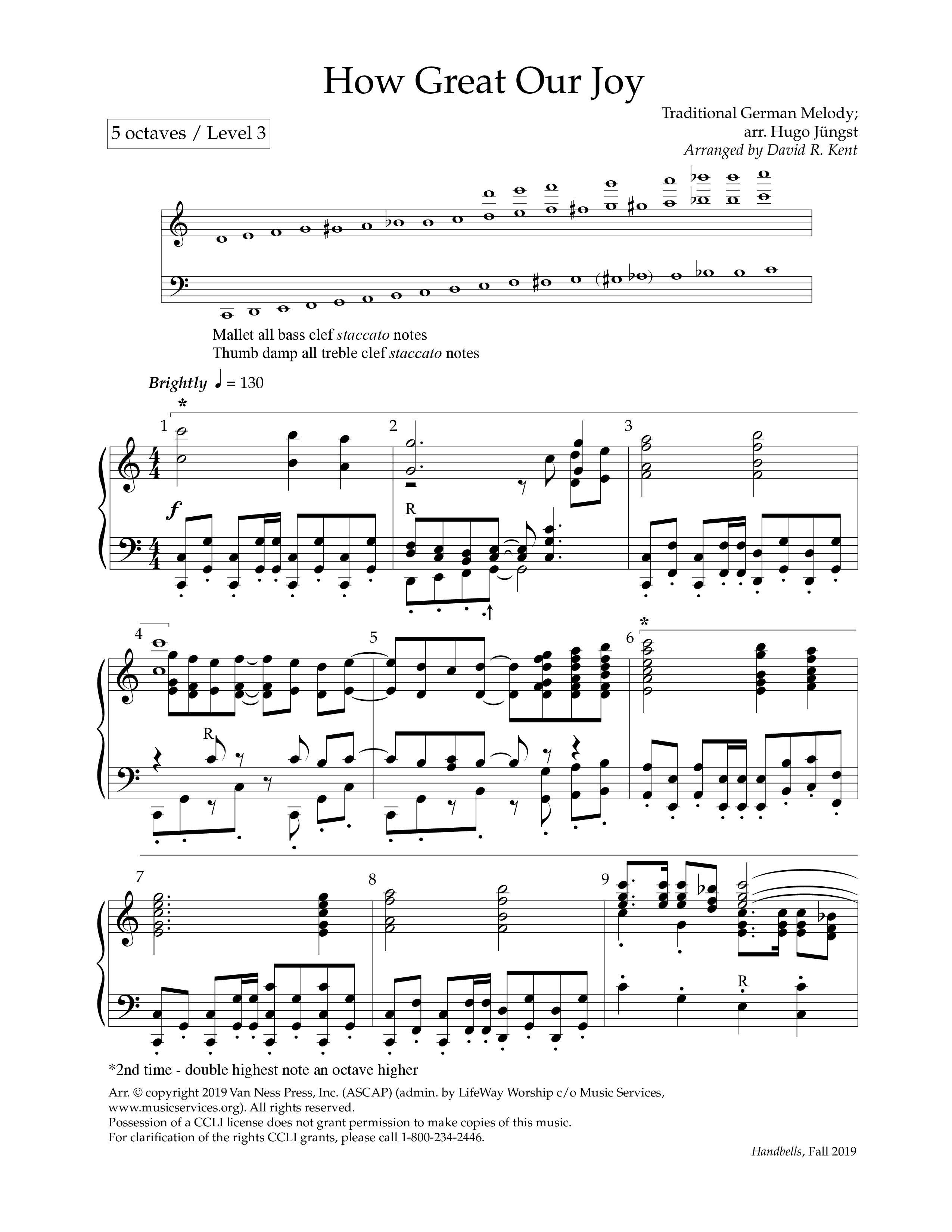 How Great Our Joy (Handbells) Handbells (Lifeway Worship / Arr. David R. Kent)