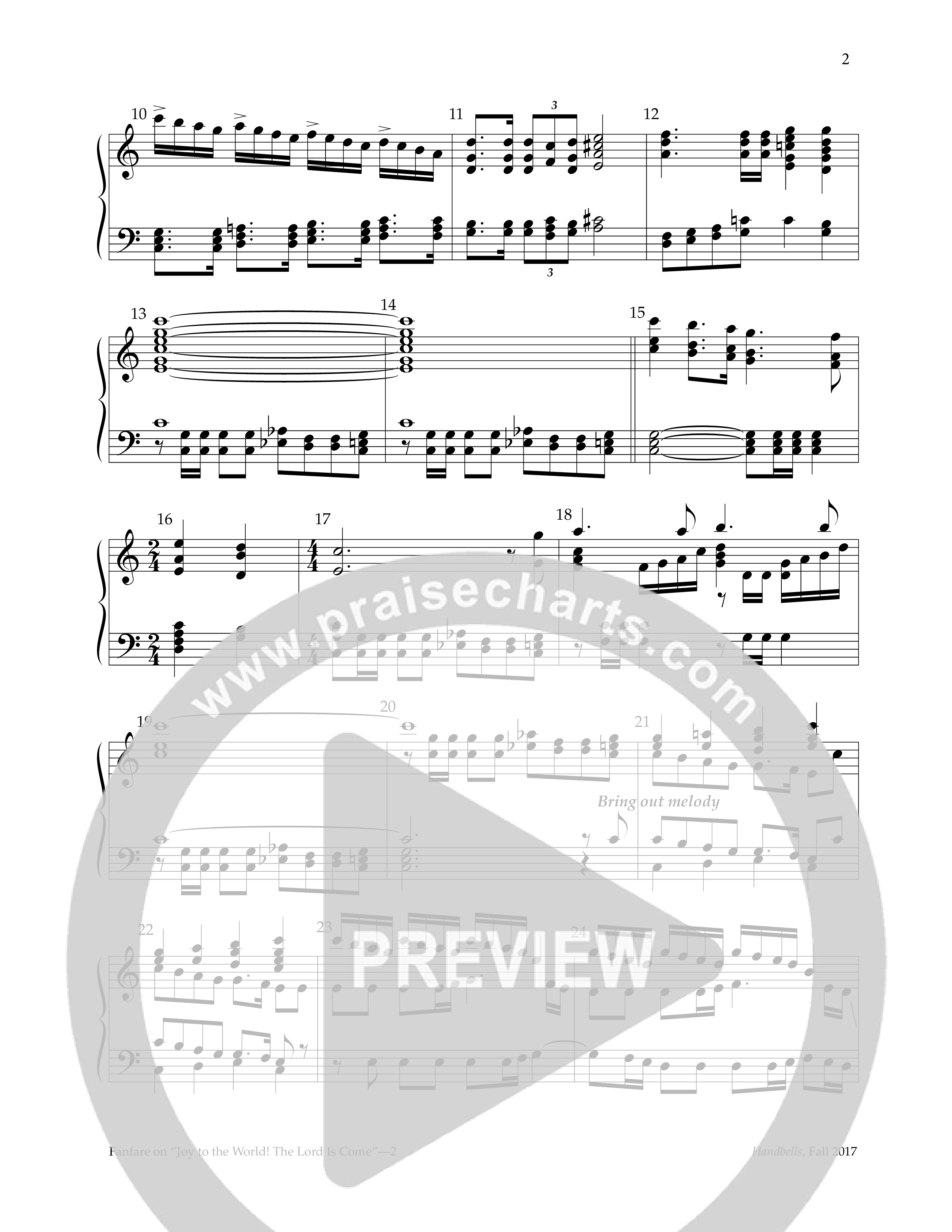 Fanfare On Joy To The World The Lord Is Come (Handbells) Handbells (Lifeway Worship / Arr. David R. Kent)