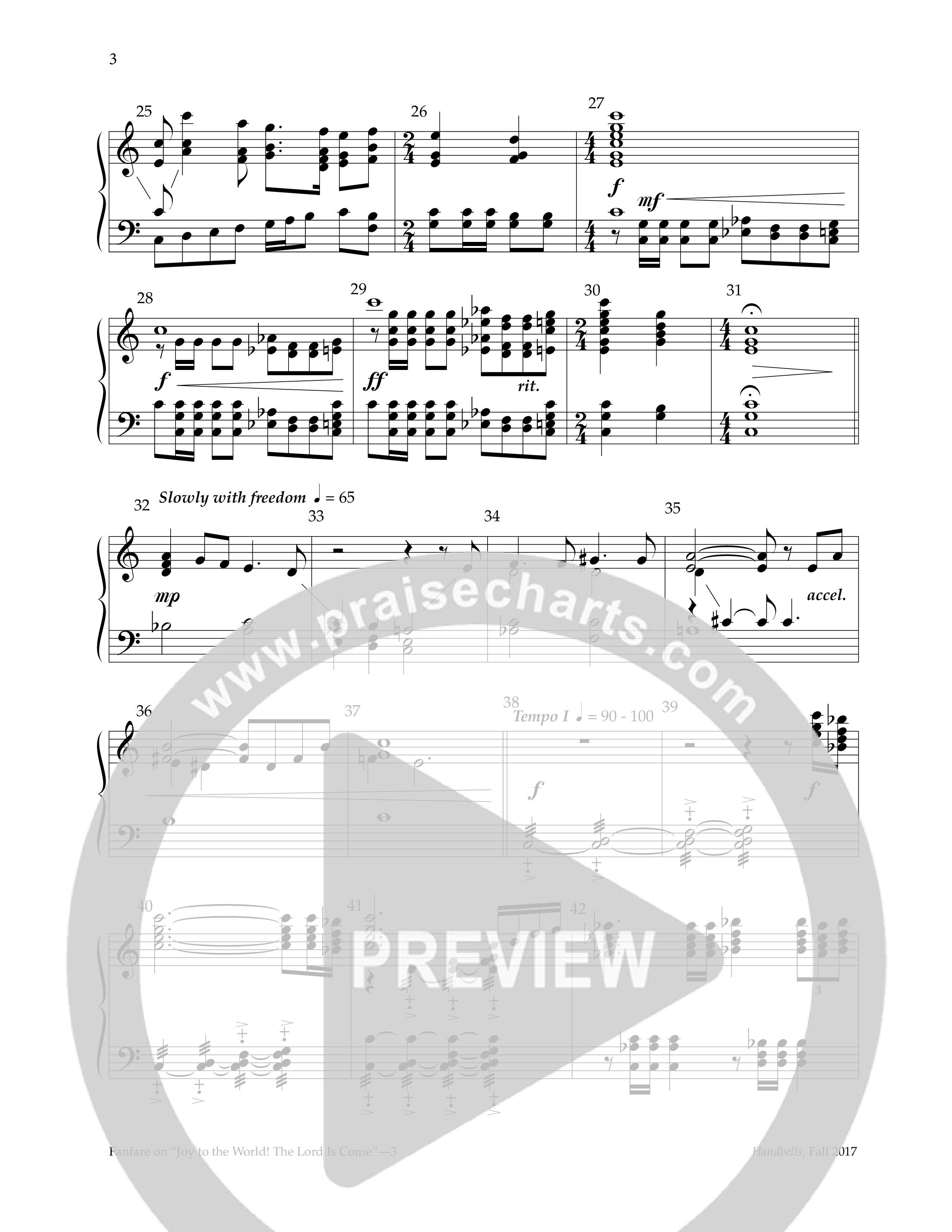 Fanfare On Joy To The World The Lord Is Come (Handbells) Handbells (Lifeway Worship / Arr. David R. Kent)