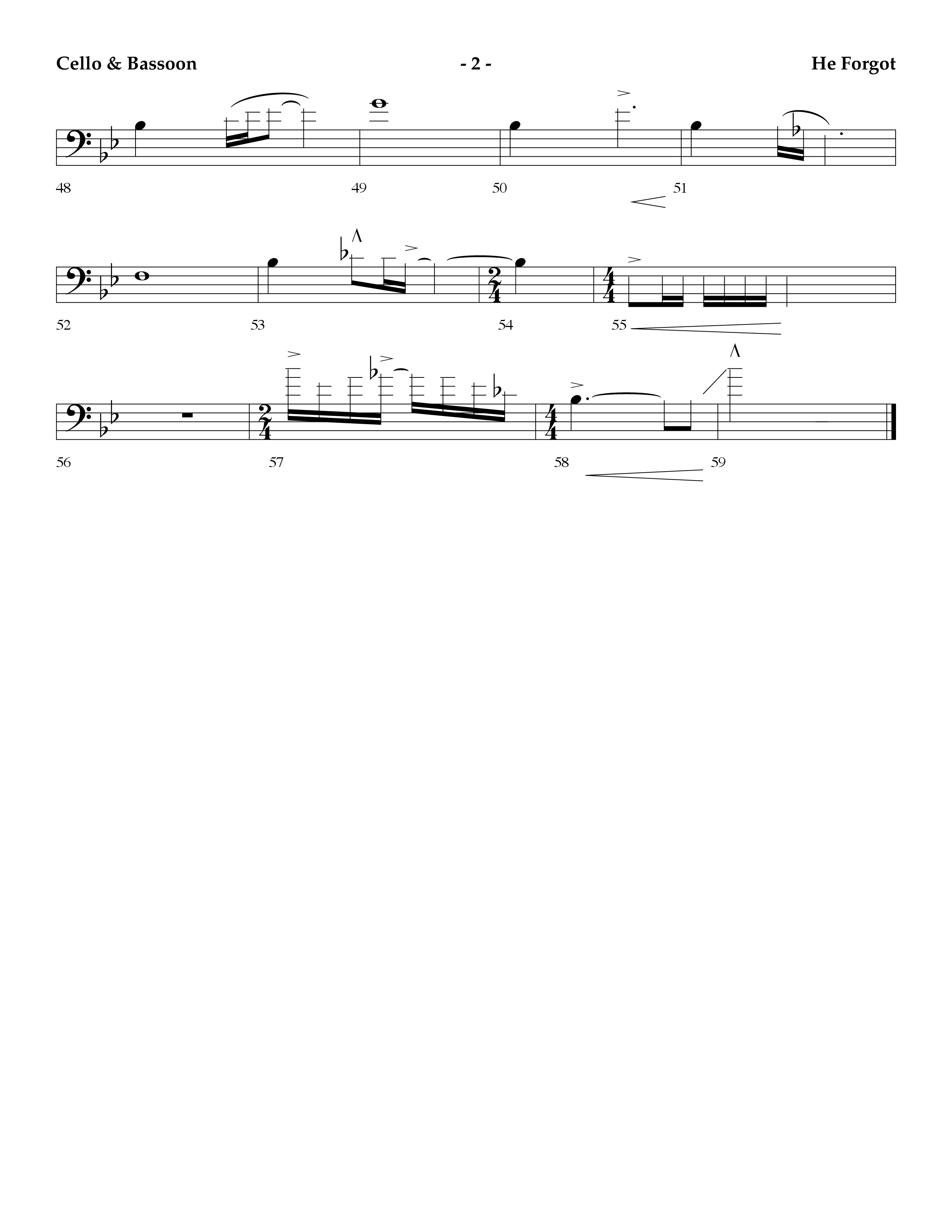 He Forgot (Choral Anthem SATB) Cello (Lifeway Choral / Arr. Cliff Duren)