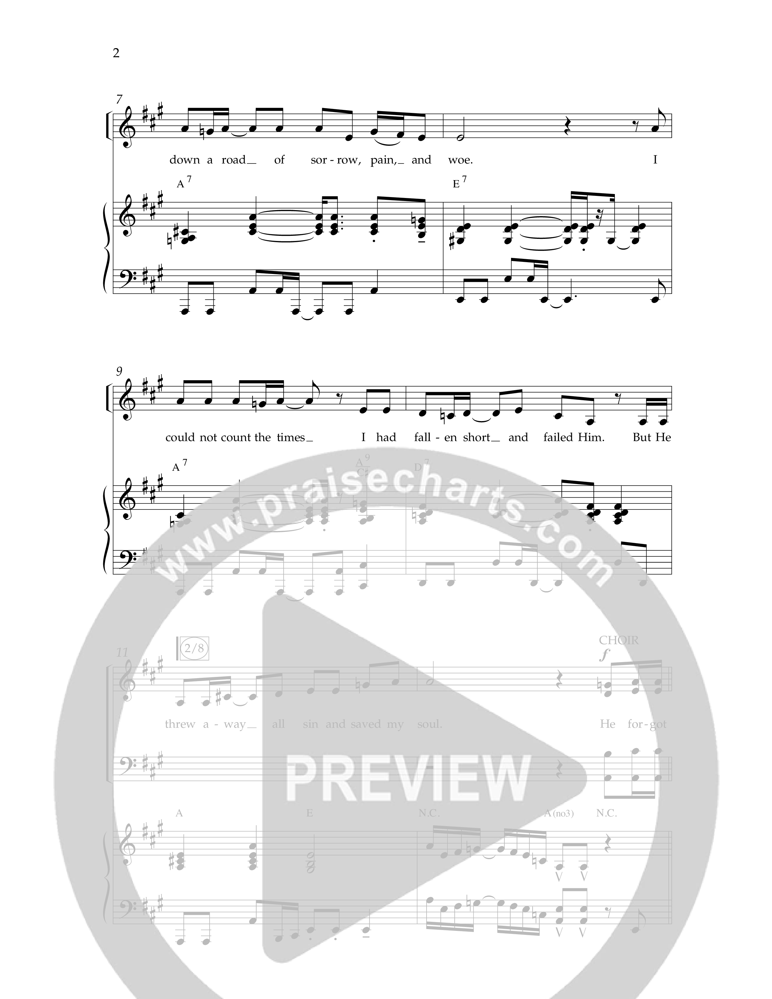 He Forgot (Choral Anthem SATB) Anthem (SATB/Piano) (Lifeway Choral / Arr. Cliff Duren)