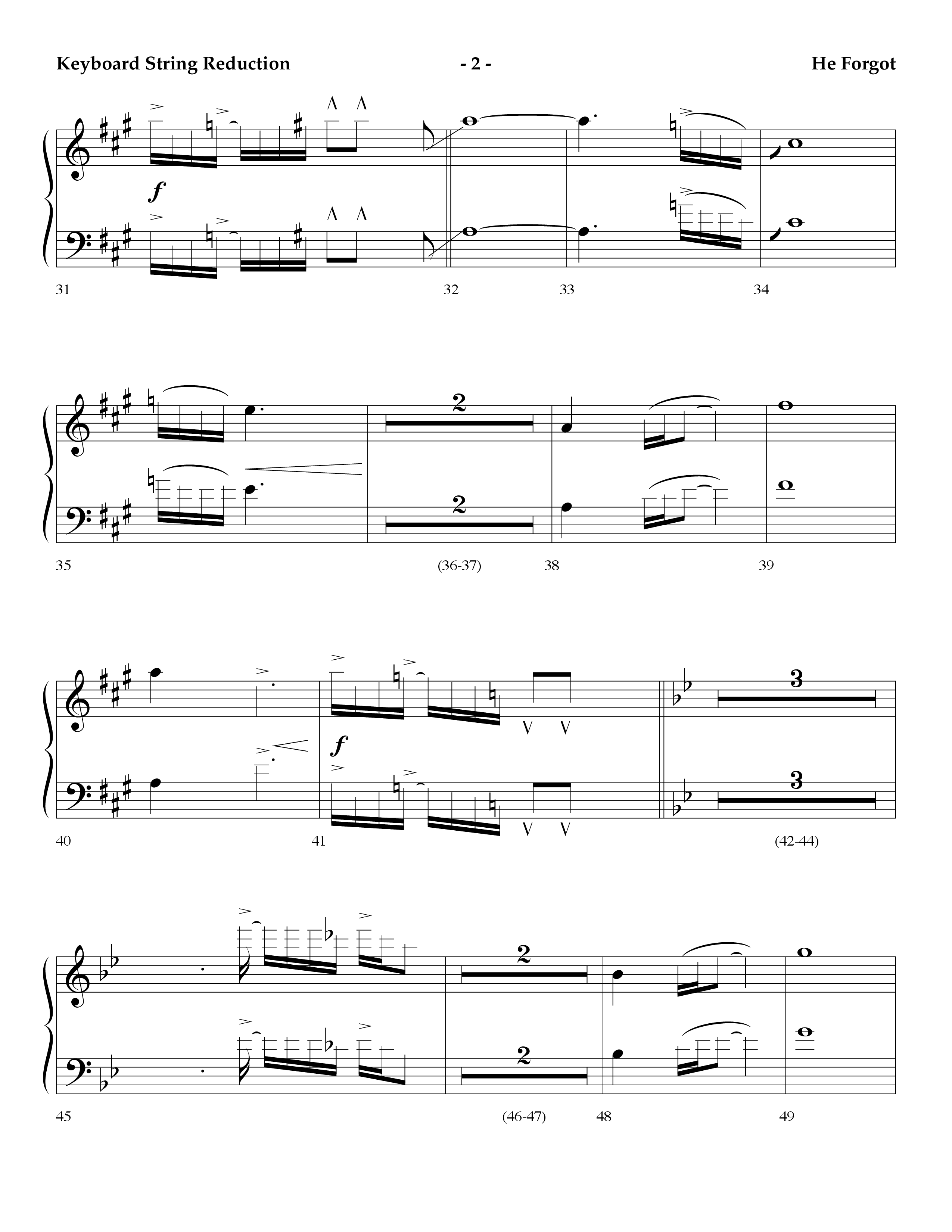He Forgot (Choral Anthem SATB) String Reduction (Lifeway Choral / Arr. Cliff Duren)