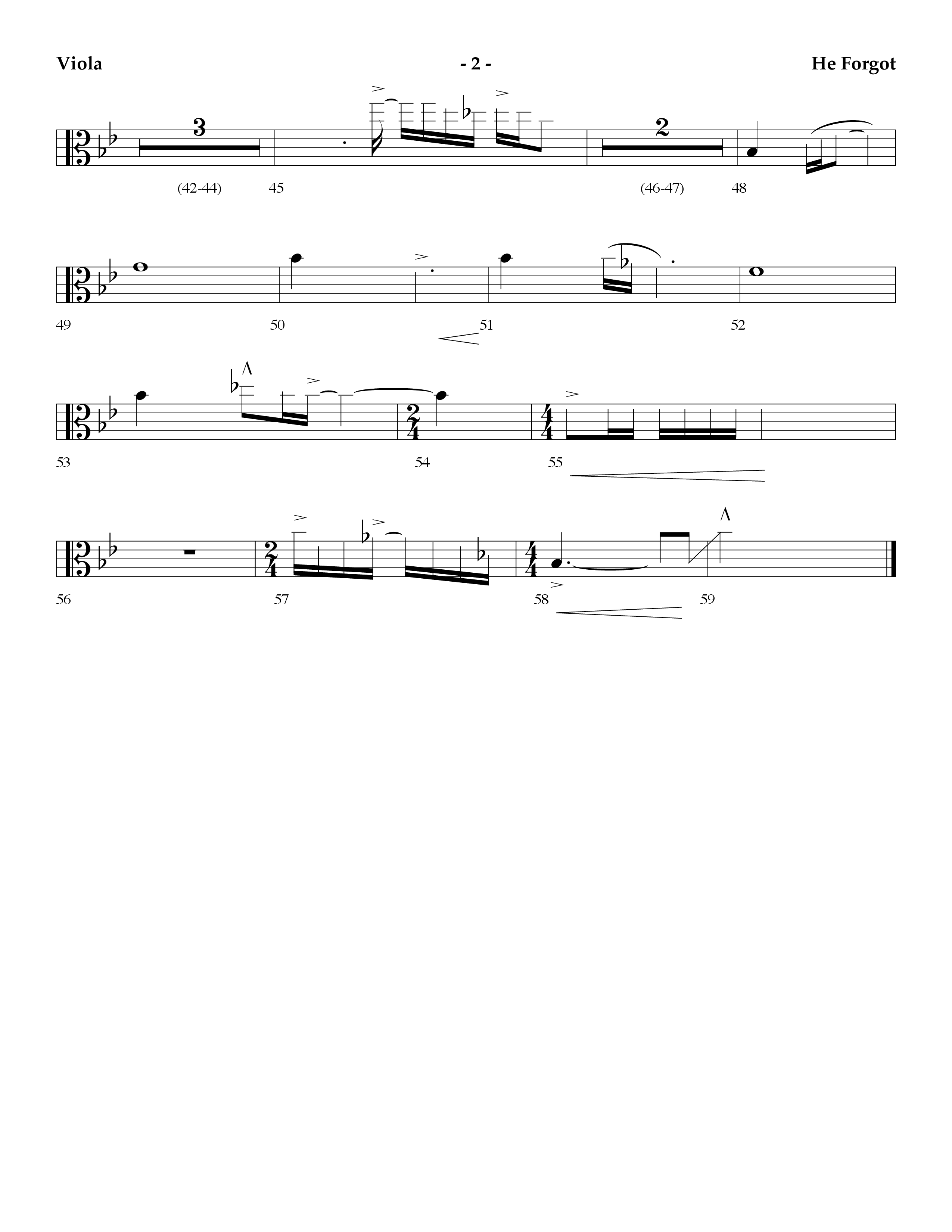 He Forgot (Choral Anthem SATB) Viola (Lifeway Choral / Arr. Cliff Duren)