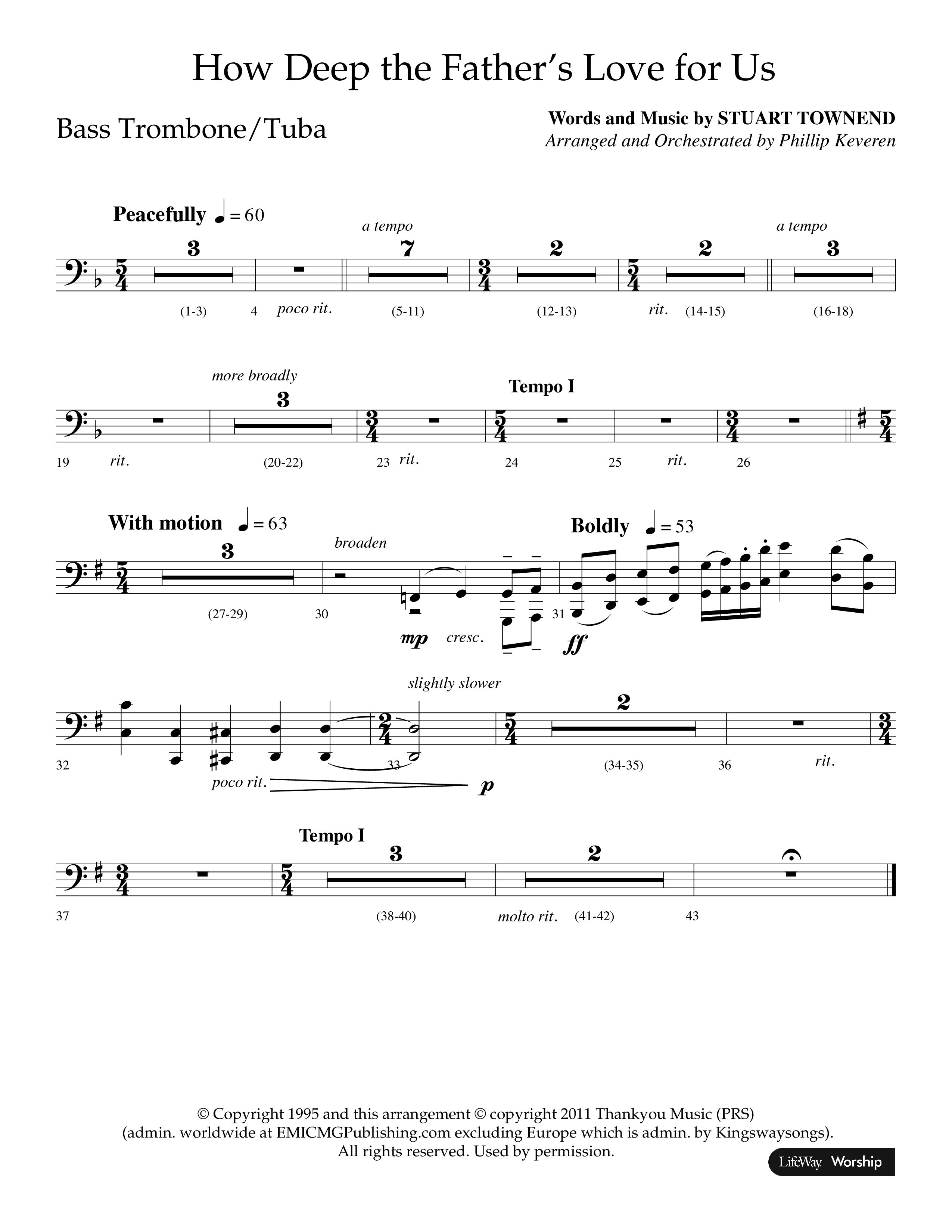How Deep The Father's Love For Us (Choral Anthem SATB) Orchestration (Lifeway Choral / Arr. Phillip Keveren)