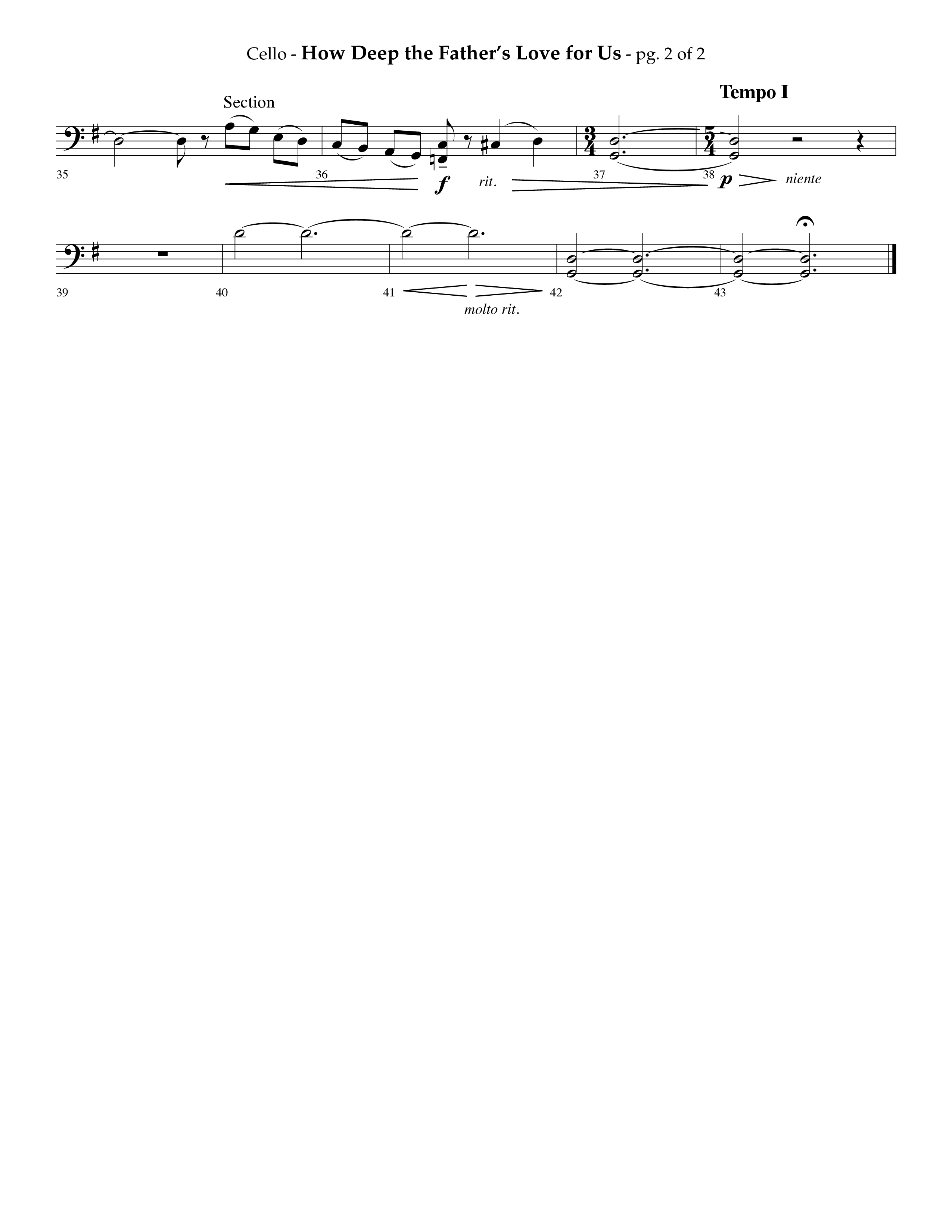 How Deep The Father's Love For Us (Choral Anthem SATB) Cello (Lifeway Choral / Arr. Phillip Keveren)