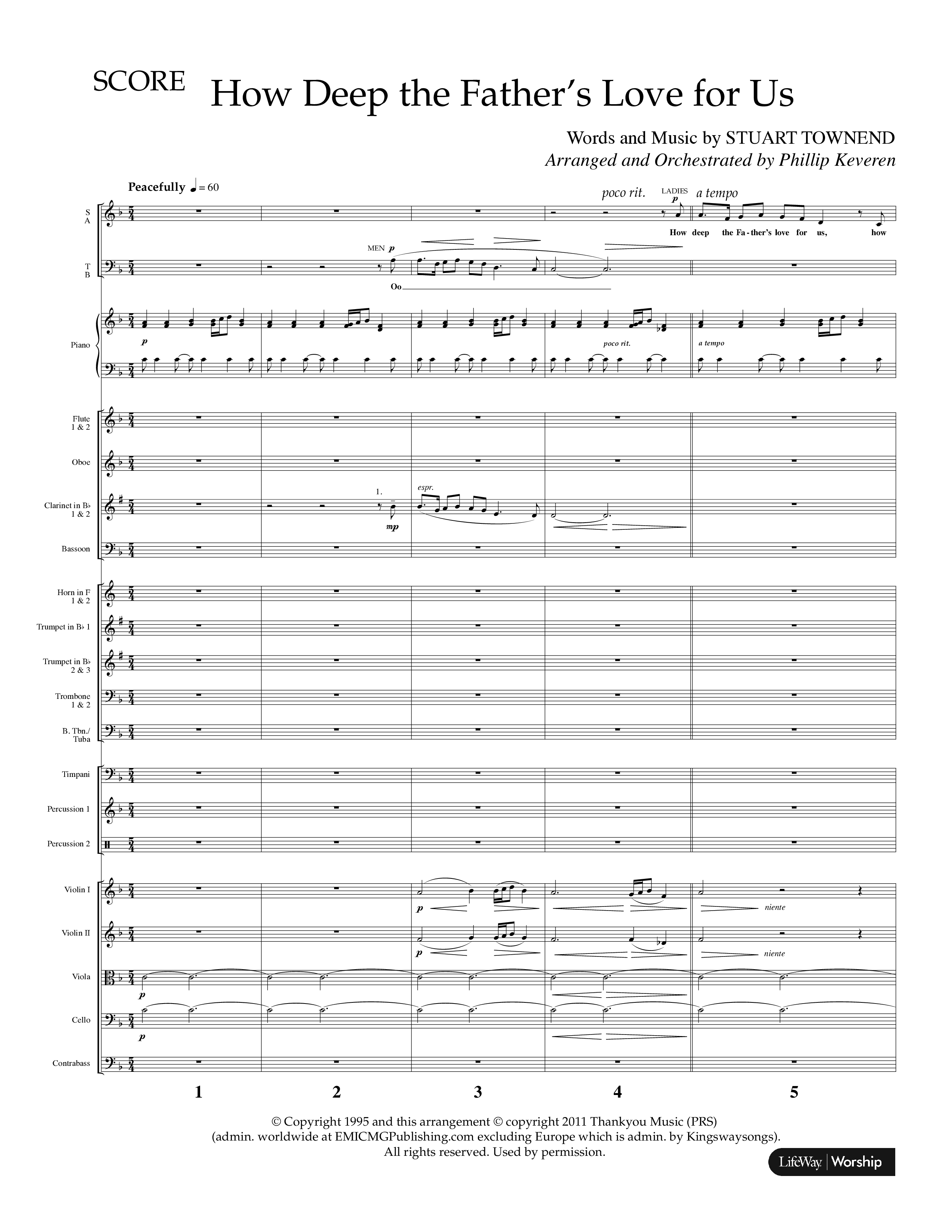 How Deep The Father's Love For Us (Choral Anthem SATB) Orchestration (Lifeway Choral / Arr. Phillip Keveren)