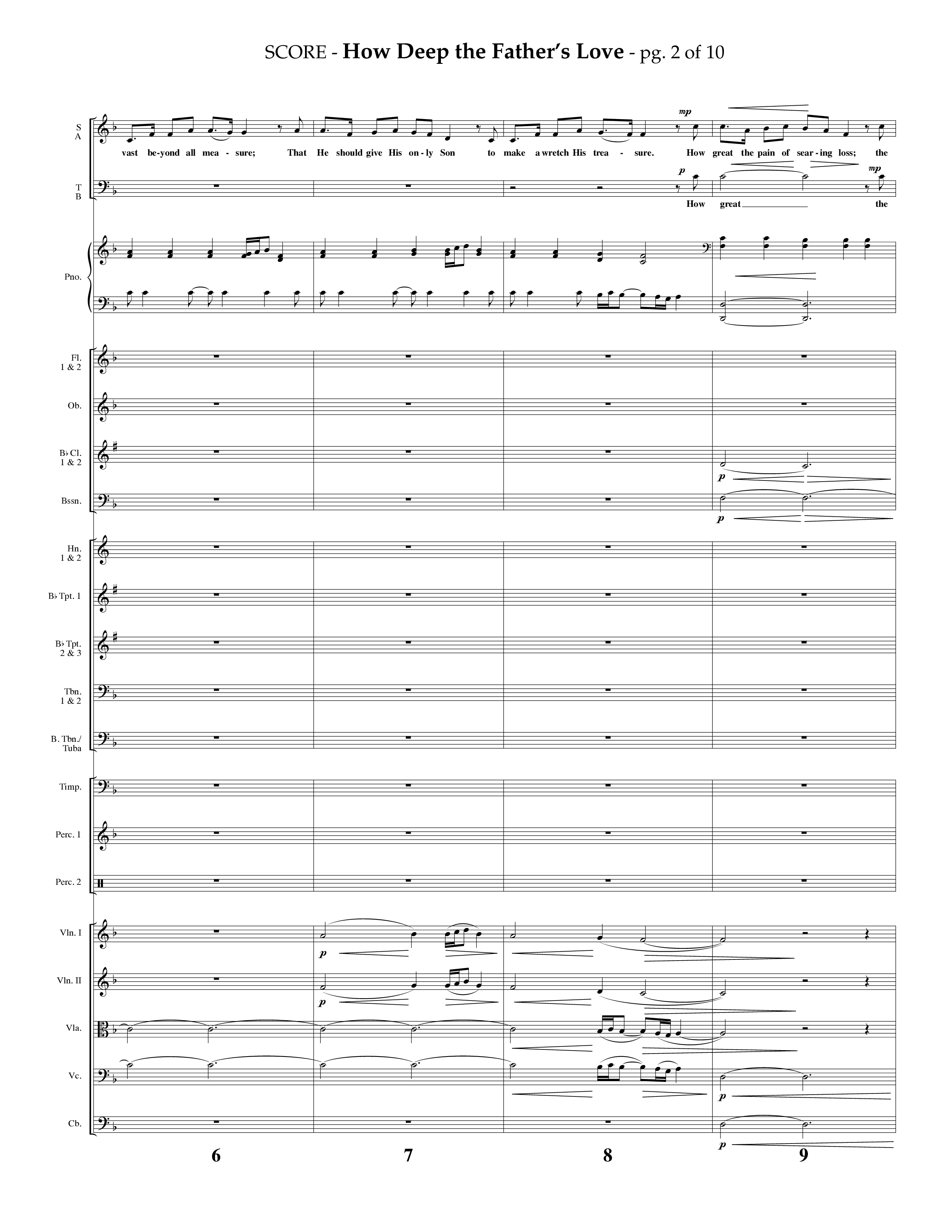 How Deep The Father's Love For Us (Choral Anthem SATB) Orchestration (Lifeway Choral / Arr. Phillip Keveren)
