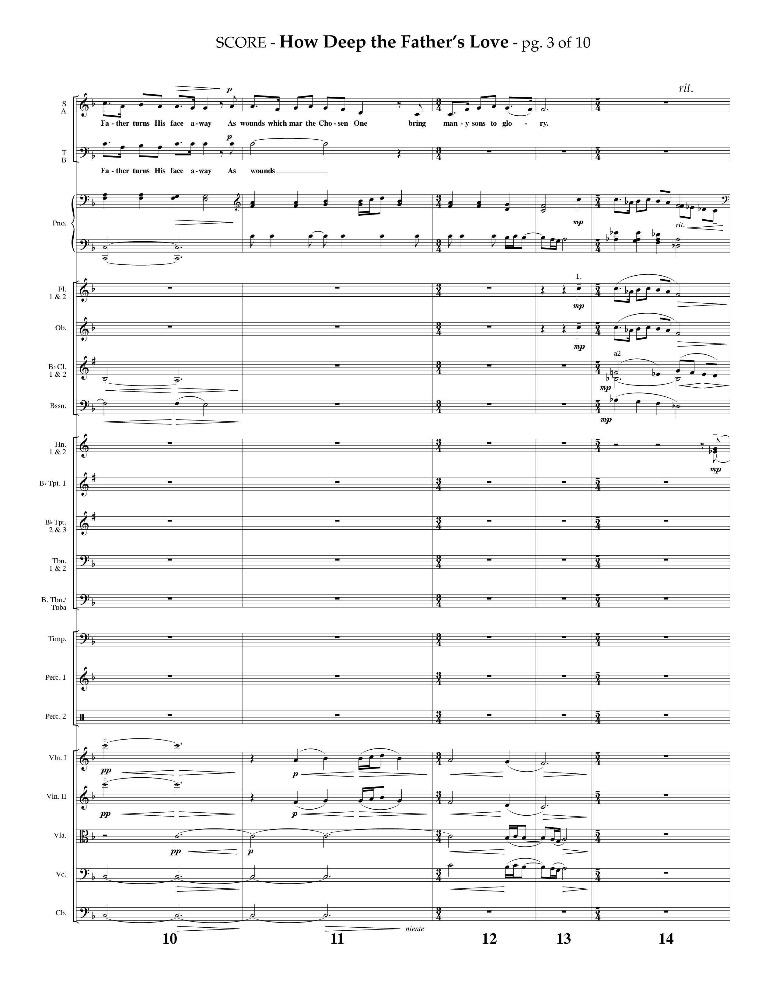 How Deep The Father's Love For Us (Choral Anthem SATB) Conductor's Score (Lifeway Choral / Arr. Phillip Keveren)