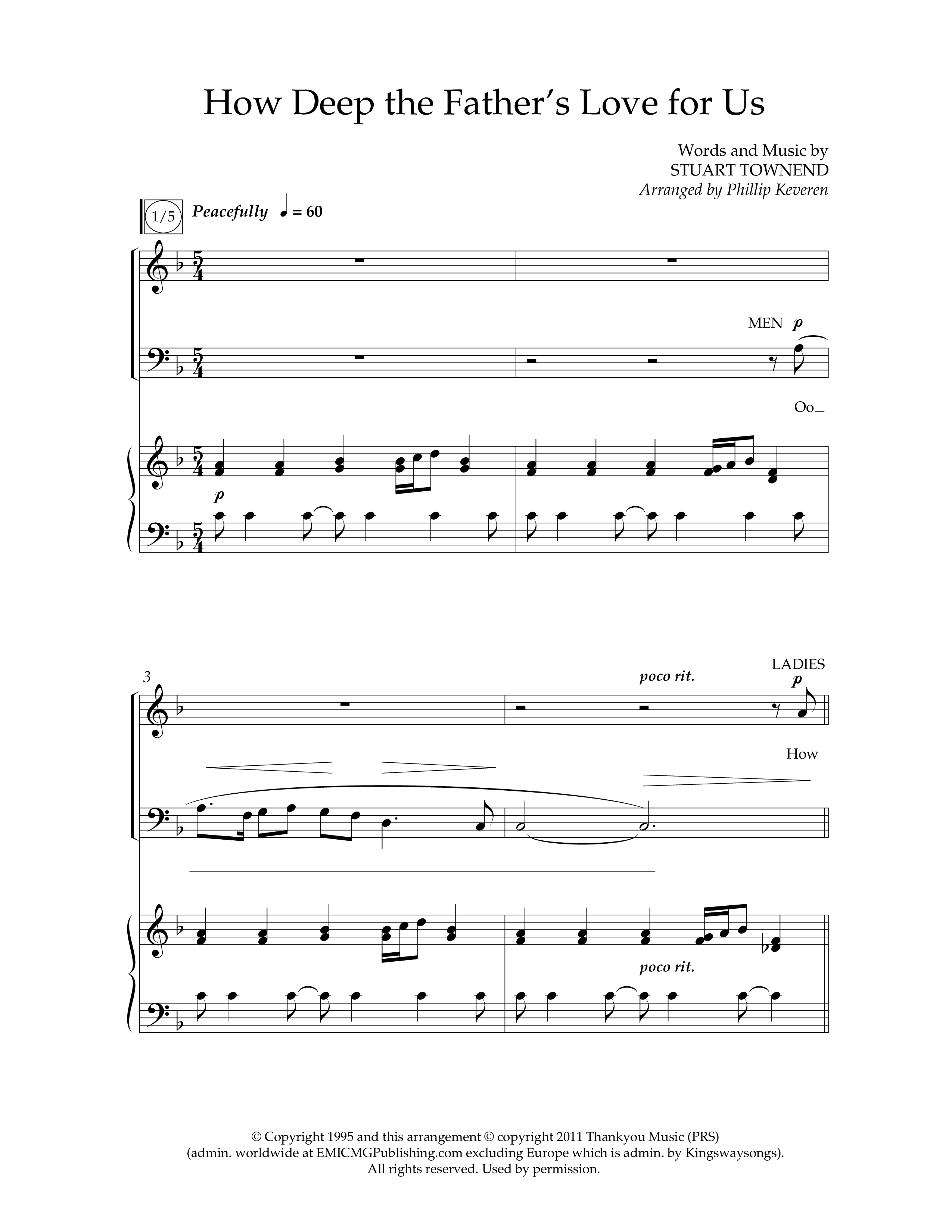 How Deep The Father's Love For Us (Choral Anthem SATB) Anthem (SATB/Piano) (Lifeway Choral / Arr. Phillip Keveren)