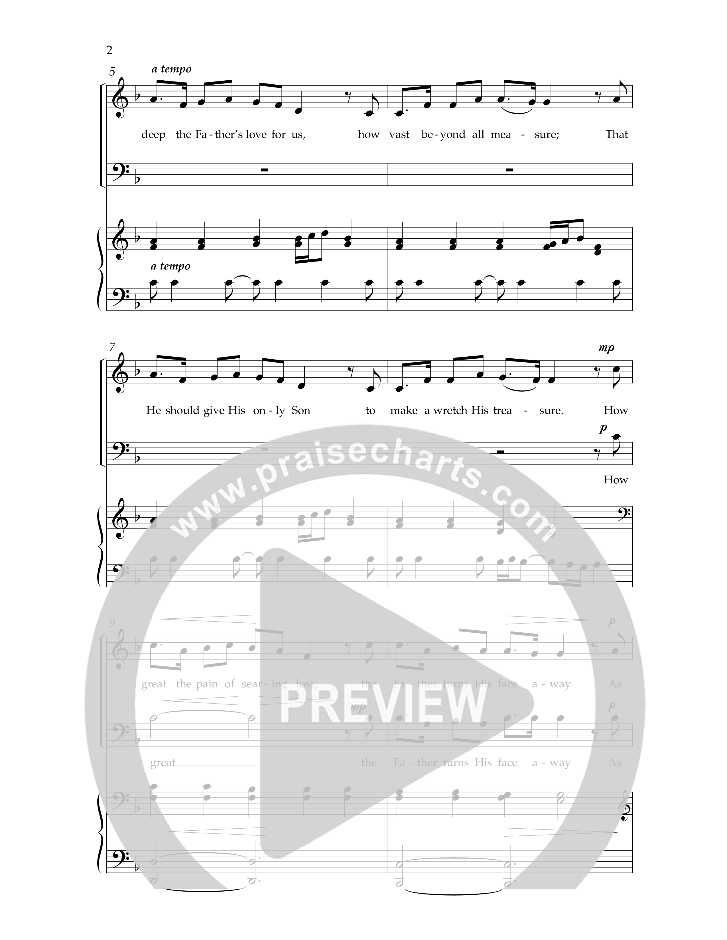 How Deep The Father's Love For Us (Choral Anthem SATB) Anthem (SATB/Piano) (Lifeway Choral / Arr. Phillip Keveren)