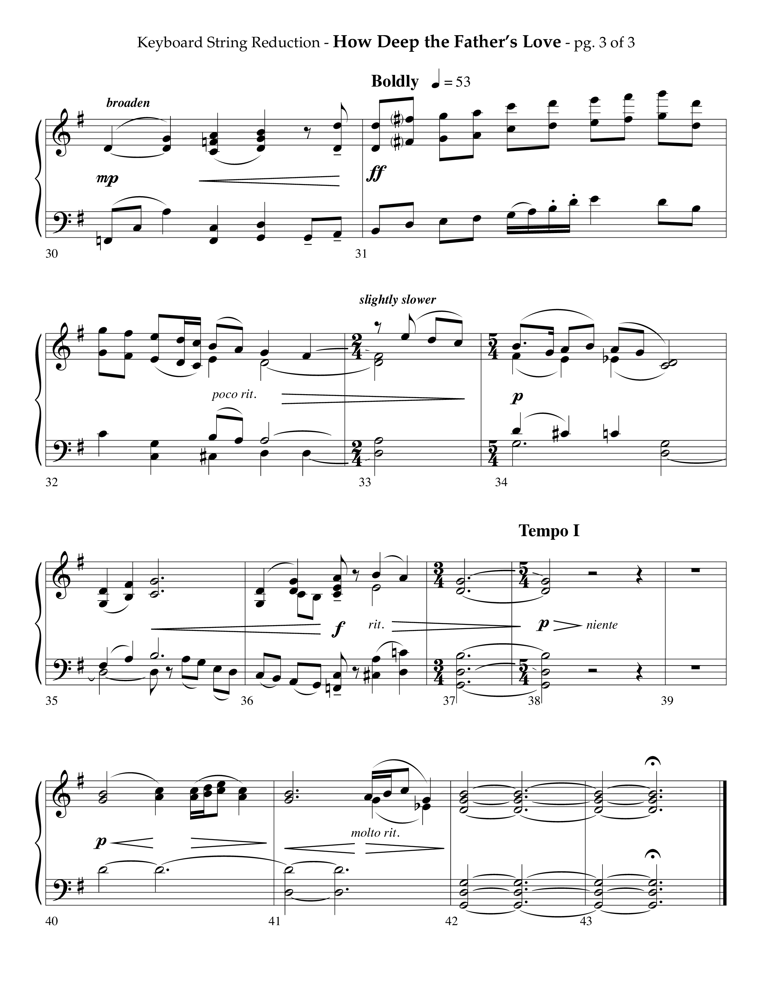 How Deep The Father's Love For Us (Choral Anthem SATB) String Reduction (Lifeway Choral / Arr. Phillip Keveren)