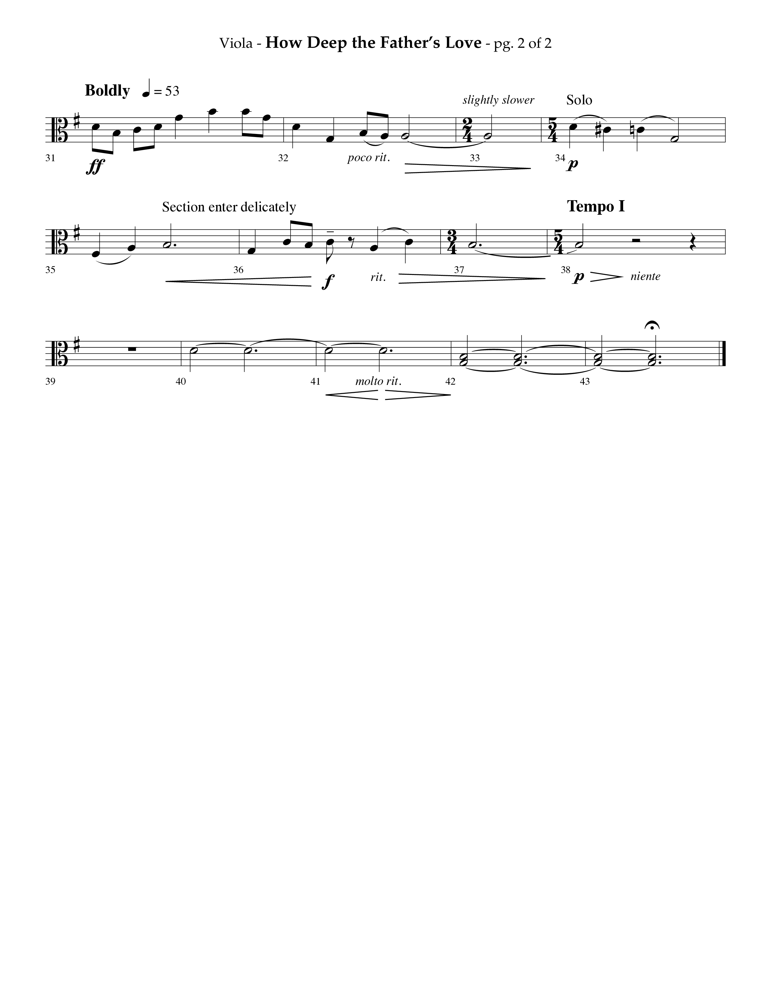 How Deep The Father's Love For Us (Choral Anthem SATB) Viola (Lifeway Choral / Arr. Phillip Keveren)