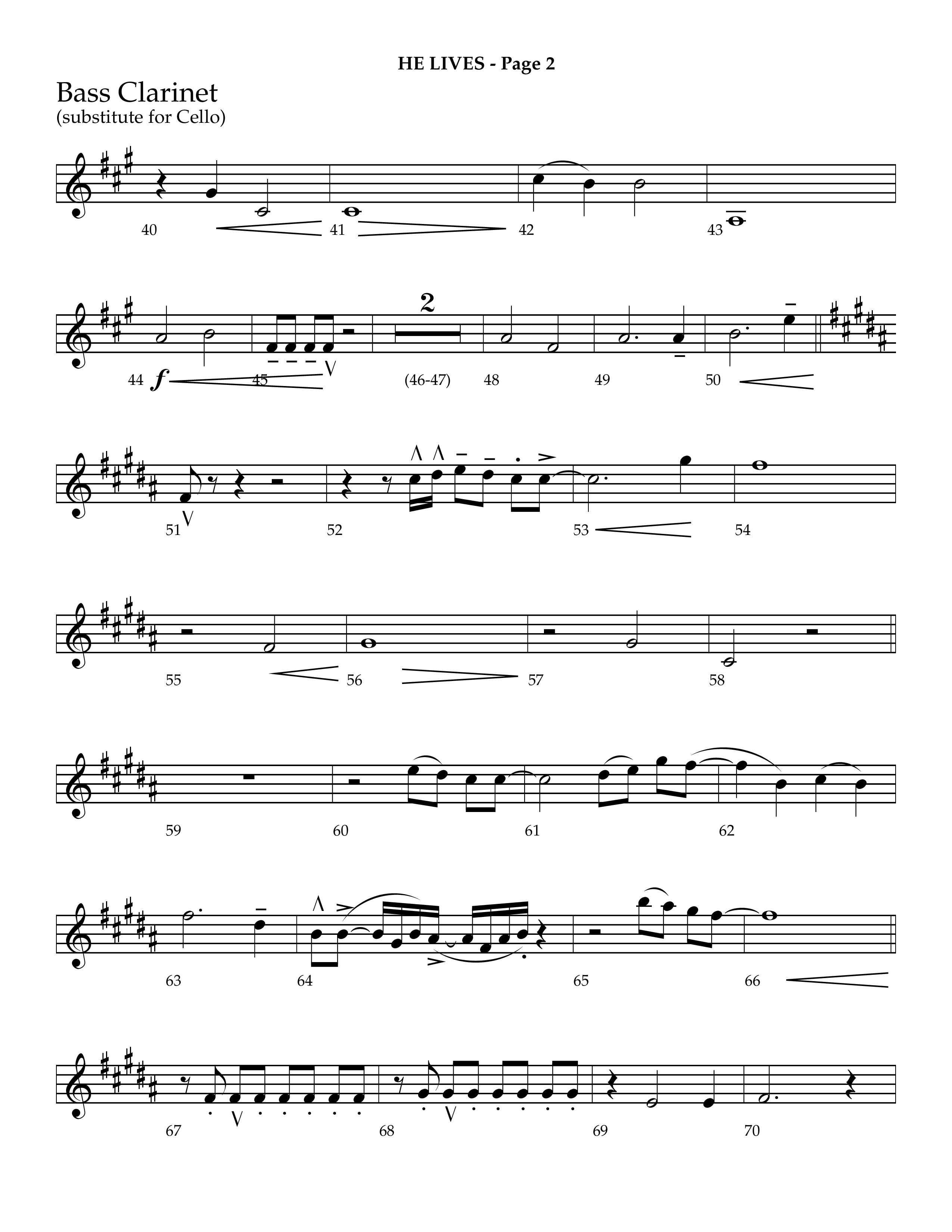He Lives (Choral Anthem SATB) Bass Clarinet (Lifeway Choral / Arr. J. Daniel Smith)