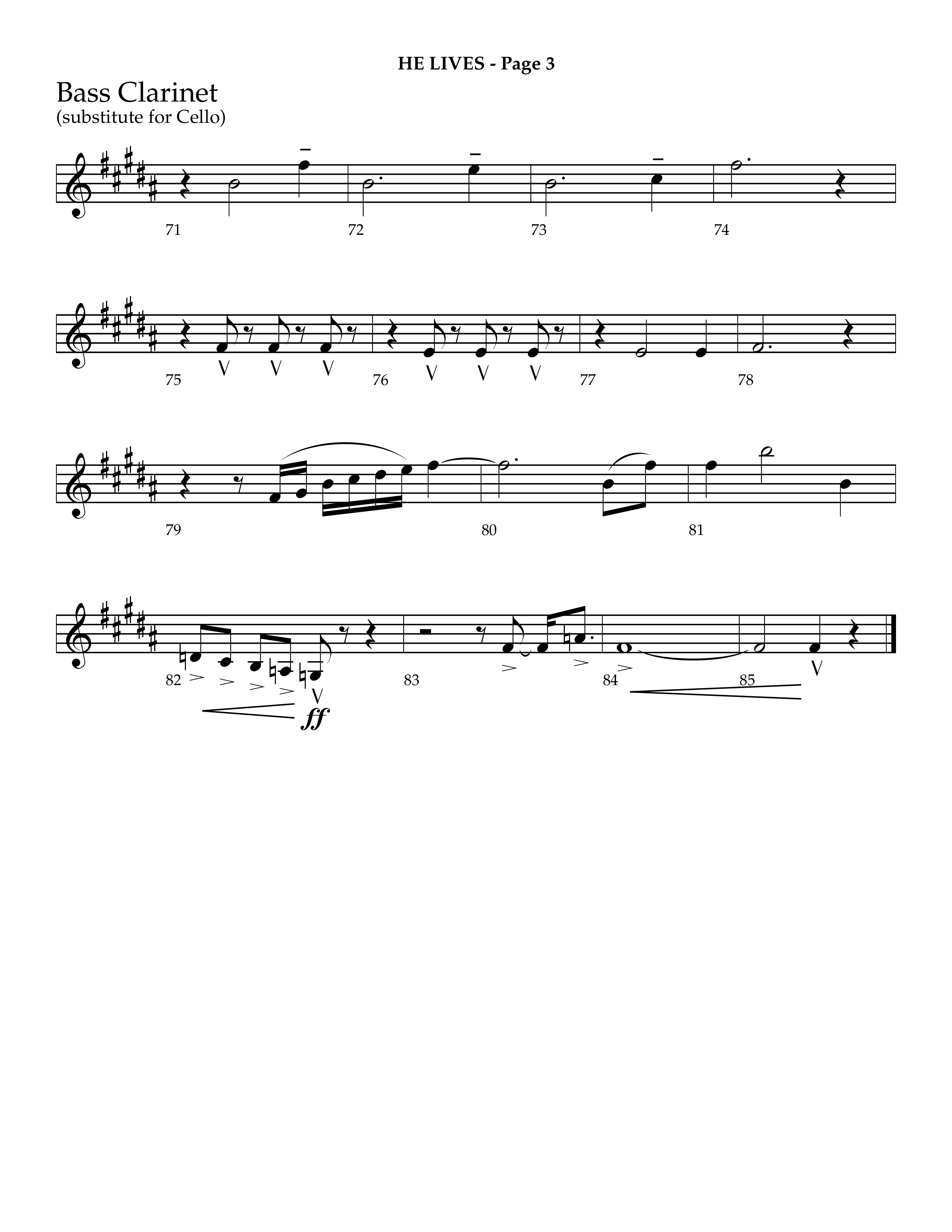He Lives (Choral Anthem SATB) Bass Clarinet (Lifeway Choral / Arr. J. Daniel Smith)