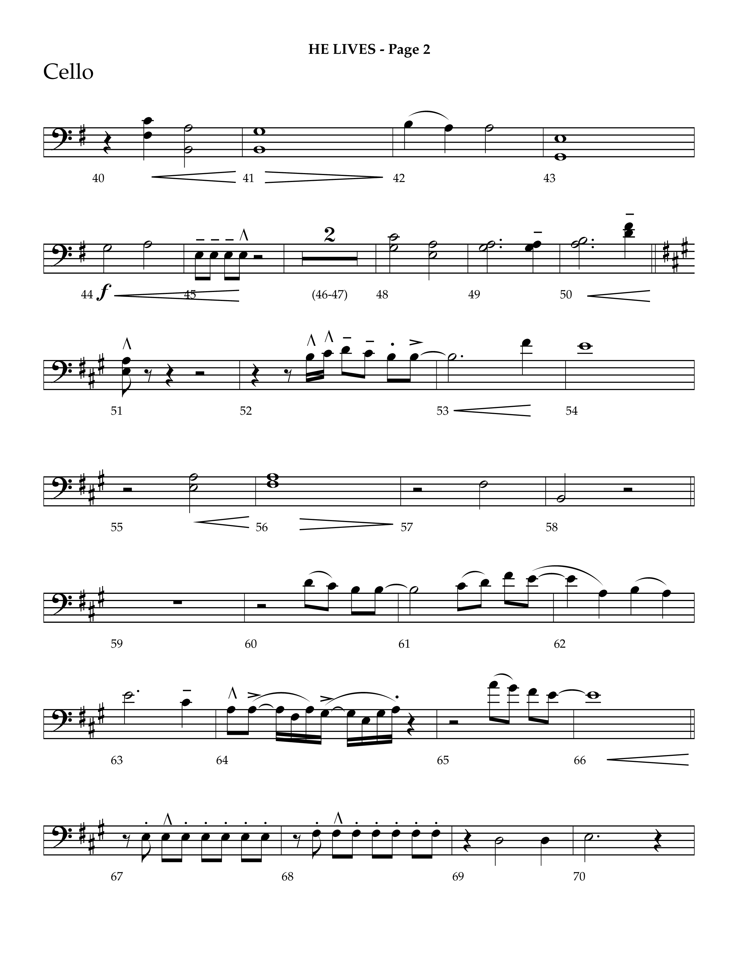 He Lives (Choral Anthem SATB) Cello (Lifeway Choral / Arr. J. Daniel Smith)